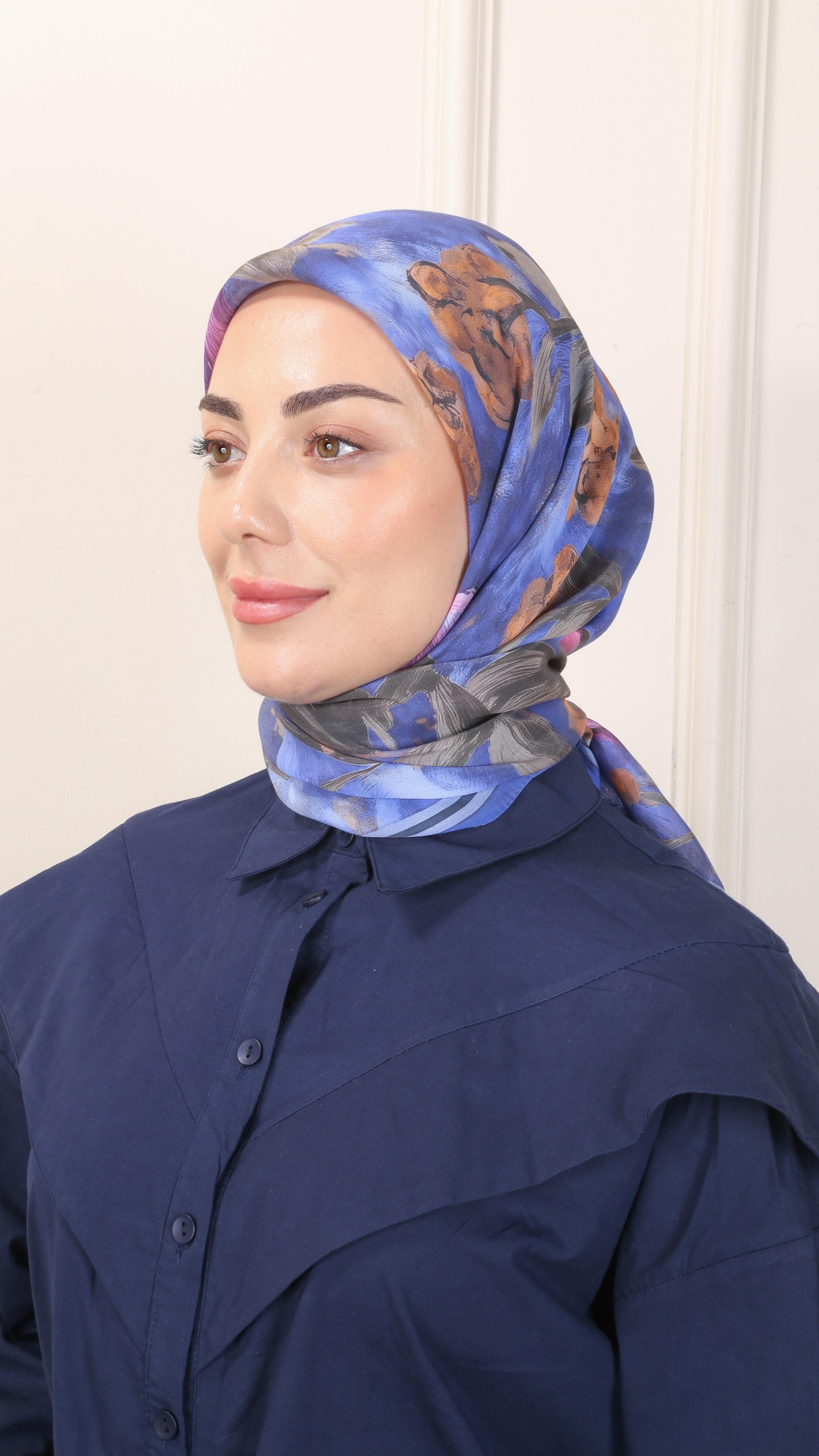 Locella Modal İpek Eşarp Morcivert-13