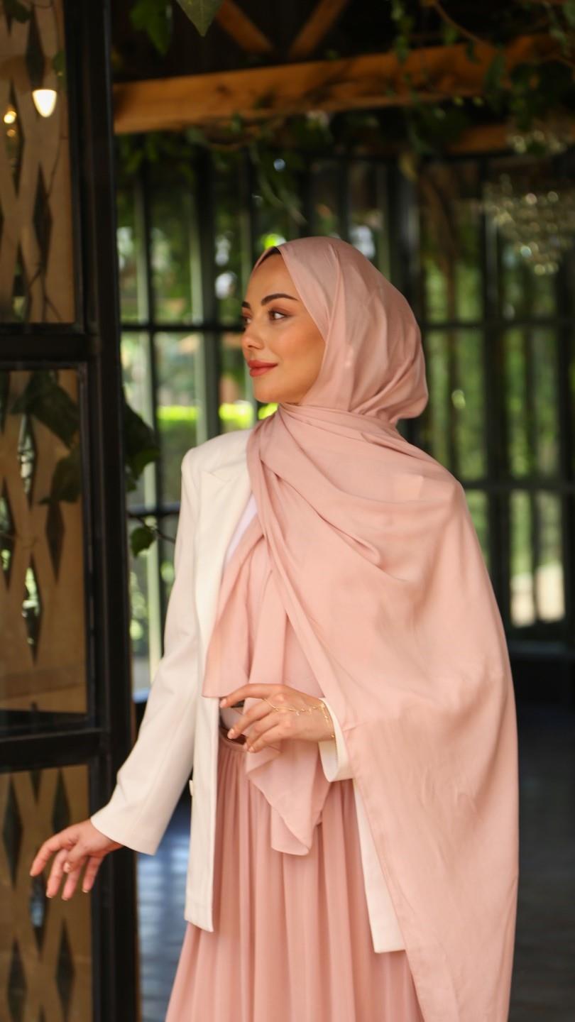 Locella Modal İpek Şal Toz Pembe-5
