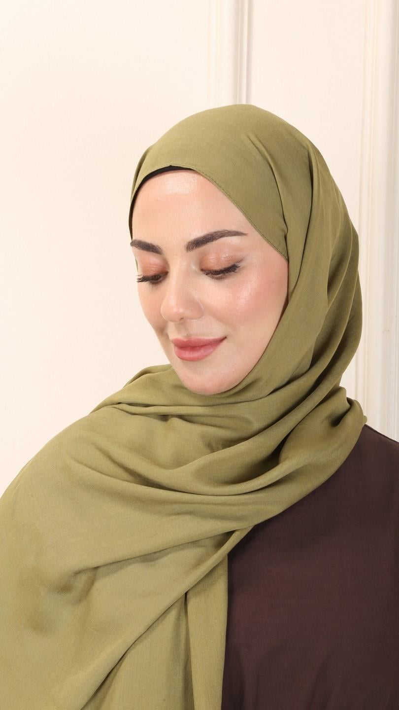 Locella Modal Şal Zeytin Yeşil-13