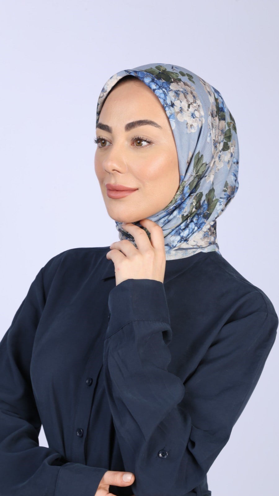 Locella Pamuk Vual Eşarp Mavi