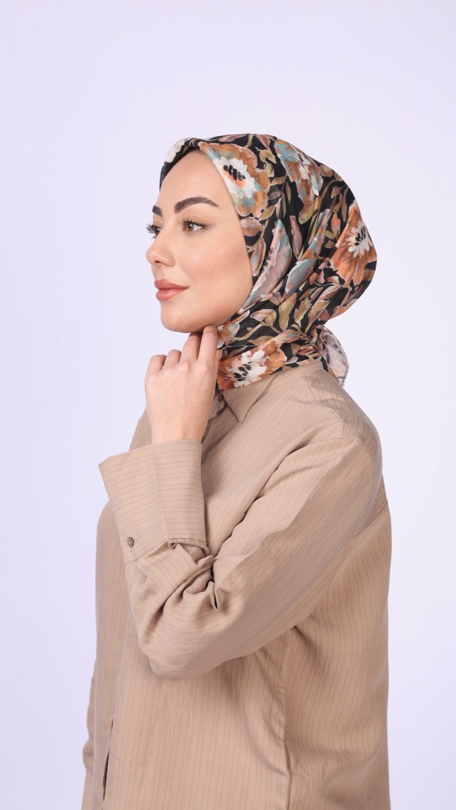 Locella Pamuk Vual Eşarp Siyah
