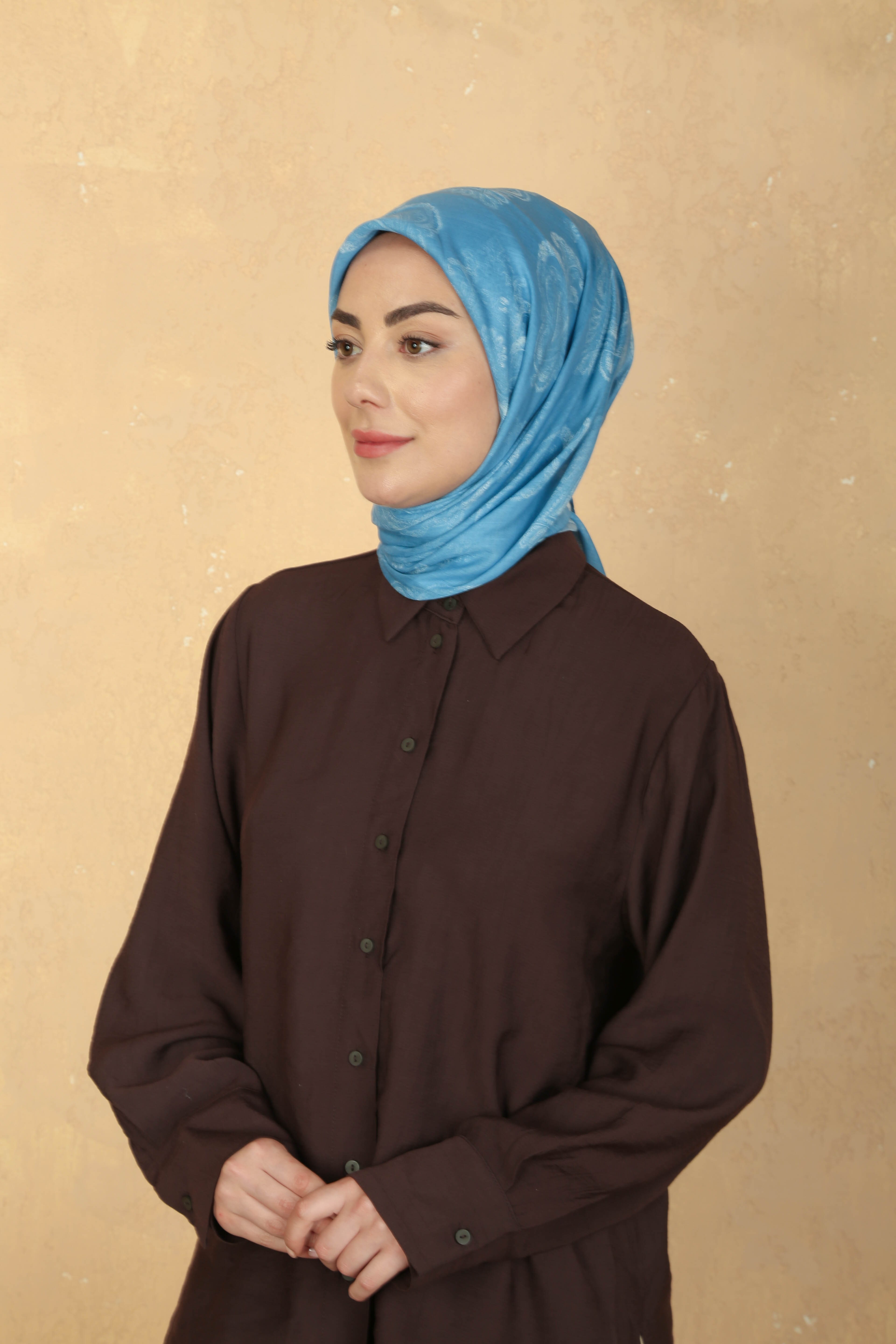 Locella Pamuk Vual Eşarp Mavi