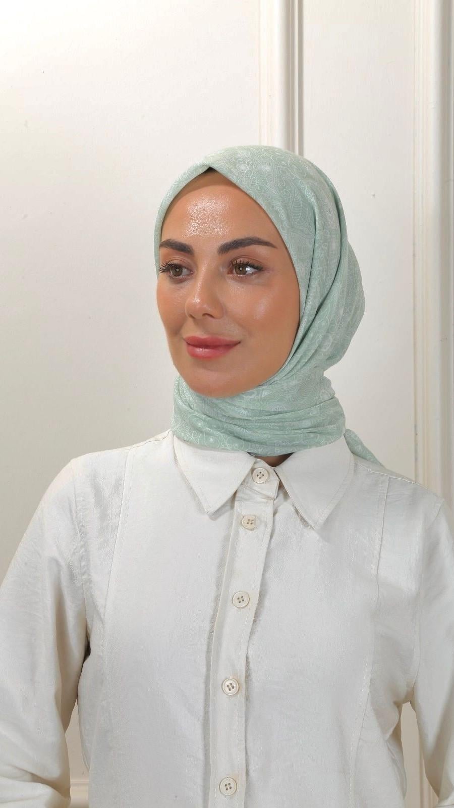 Locella Pamuk Vual Eşarp Yeşil-16