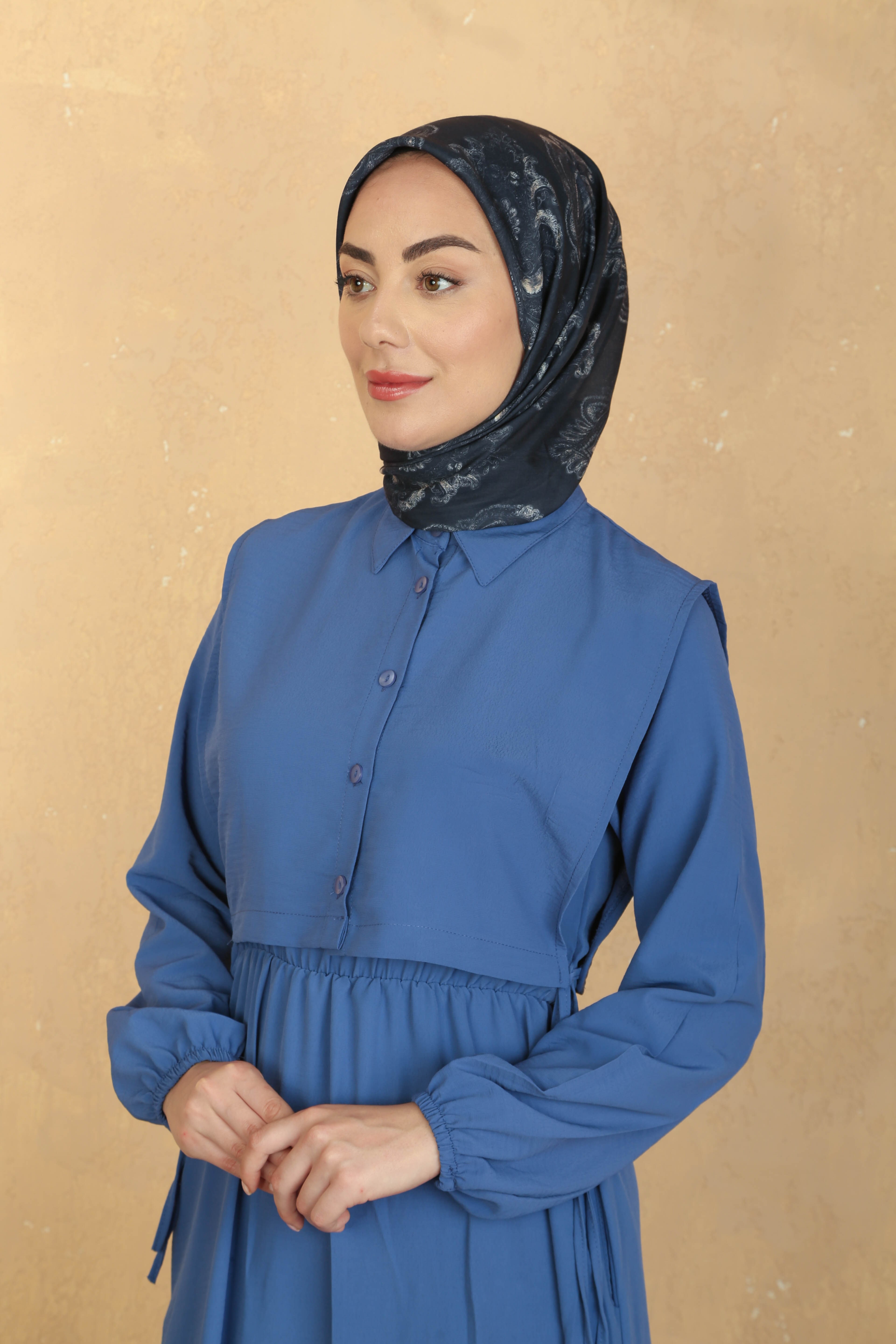 Locella Pamuk Vual Eşarp Lacivert
