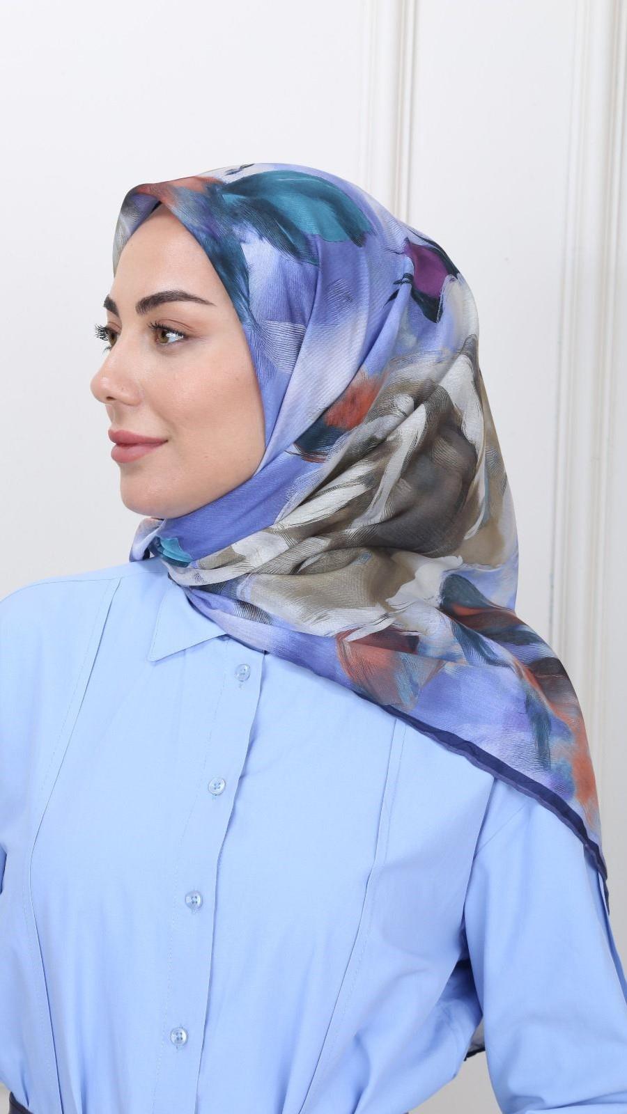 Locella Pamuk Vual Eşarp Lacivert-11