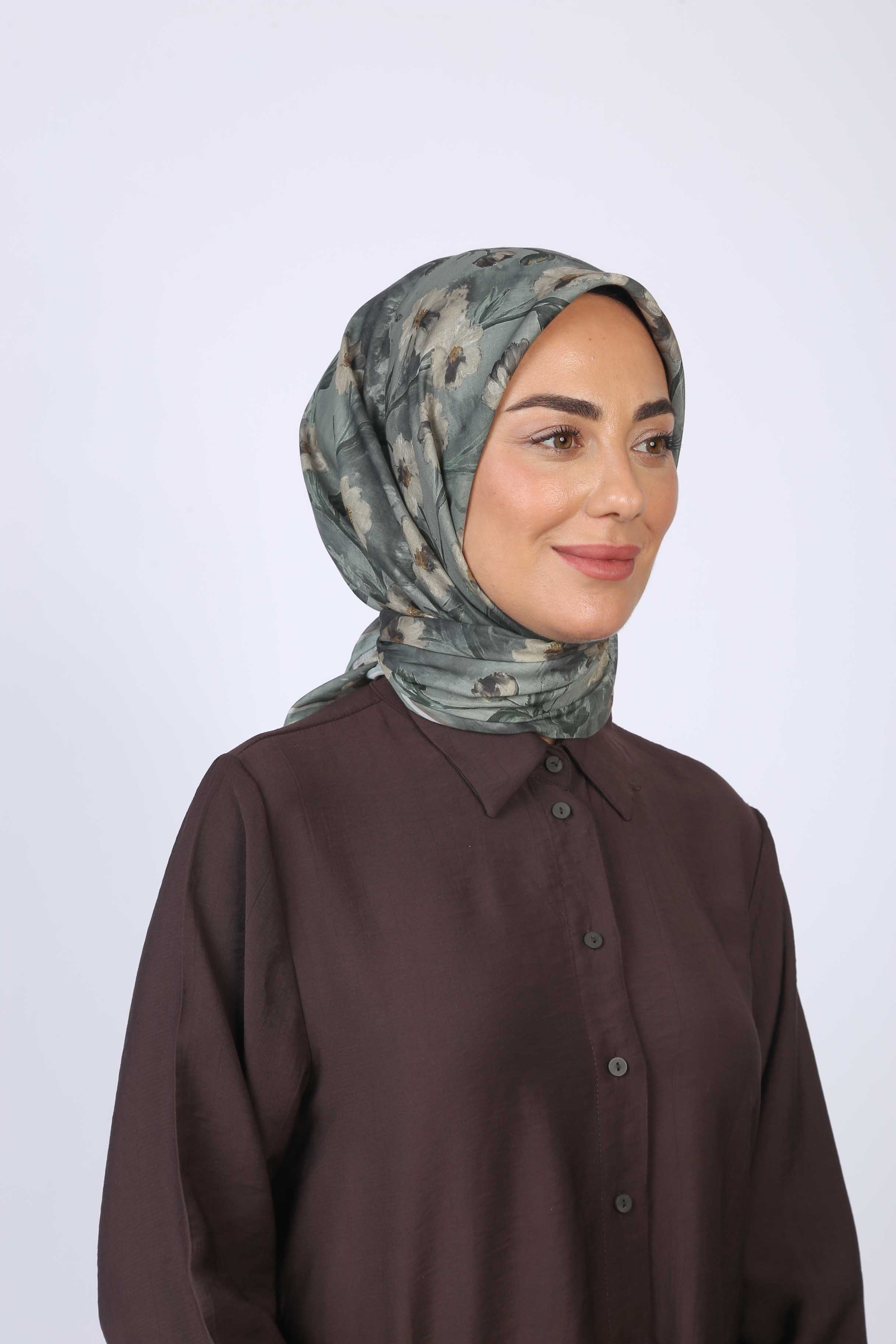 Locella Pamuk Vual Eşarp-Yeşil