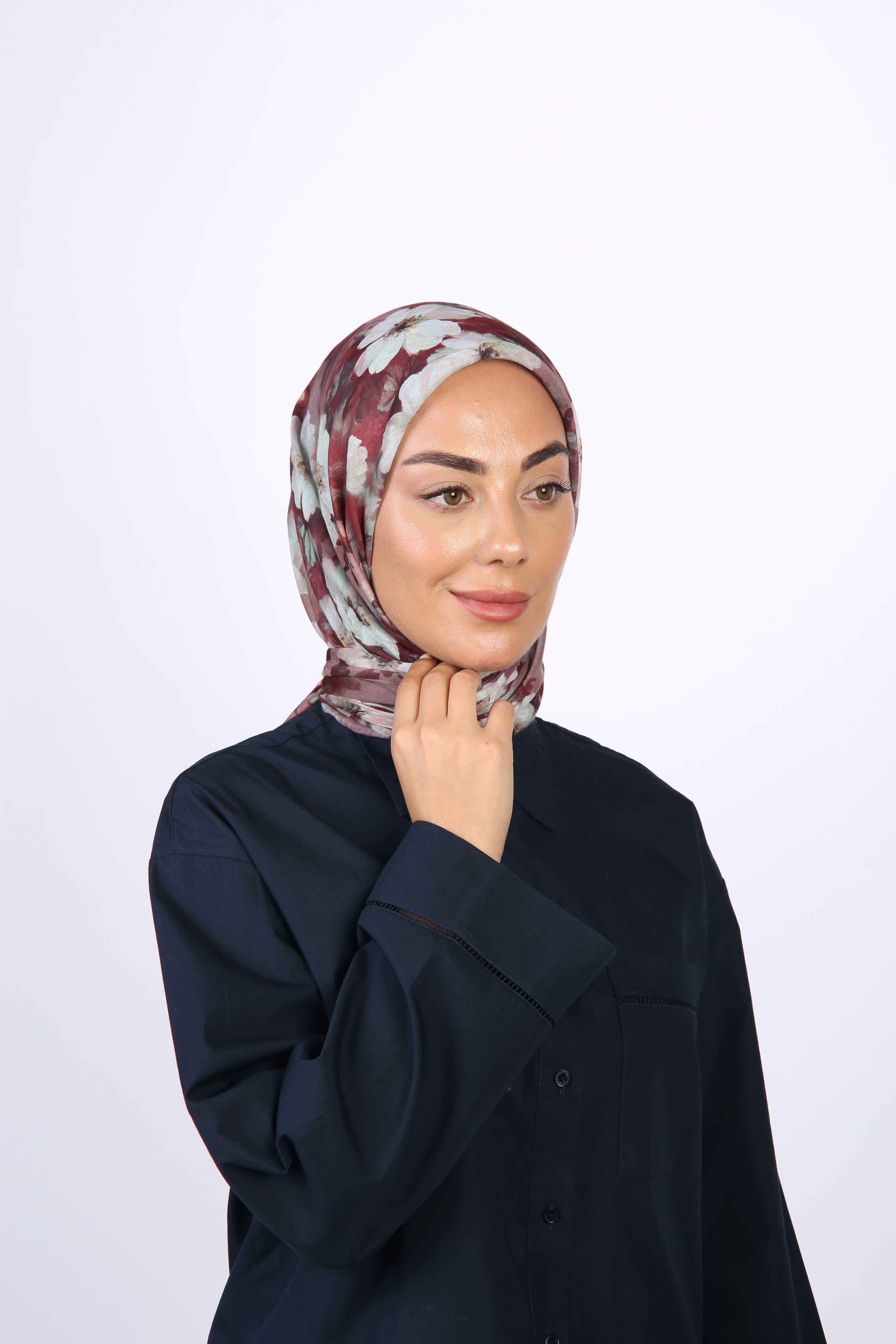 Locella Pamuk Vual Eşarp-Bordo