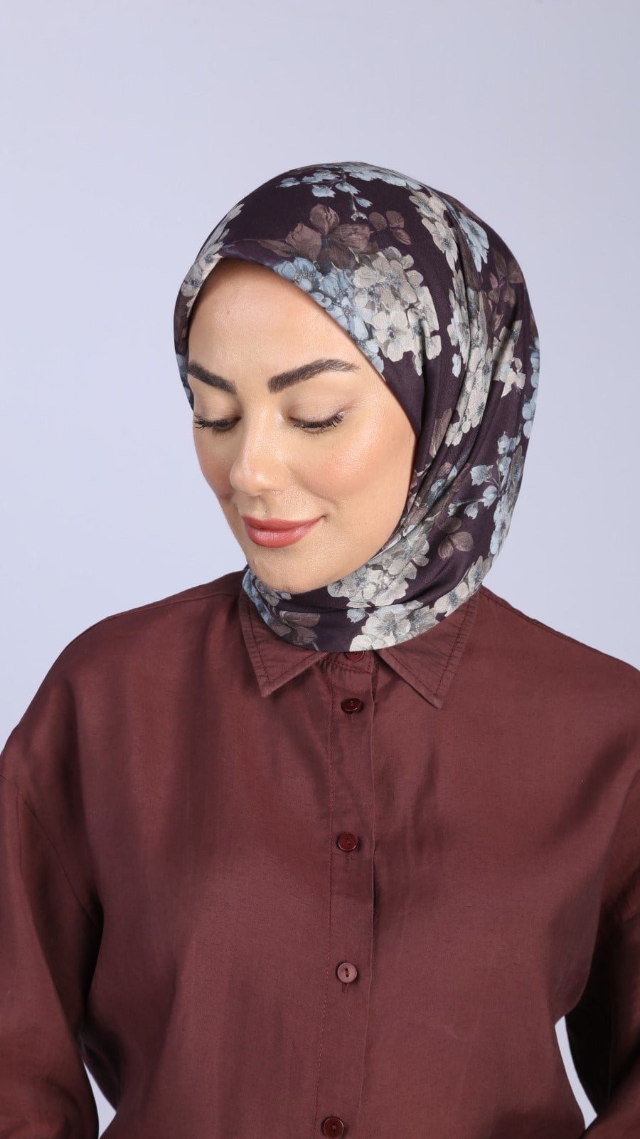 Locella Pamuk Vual Eşarp Koyu Mürdüm