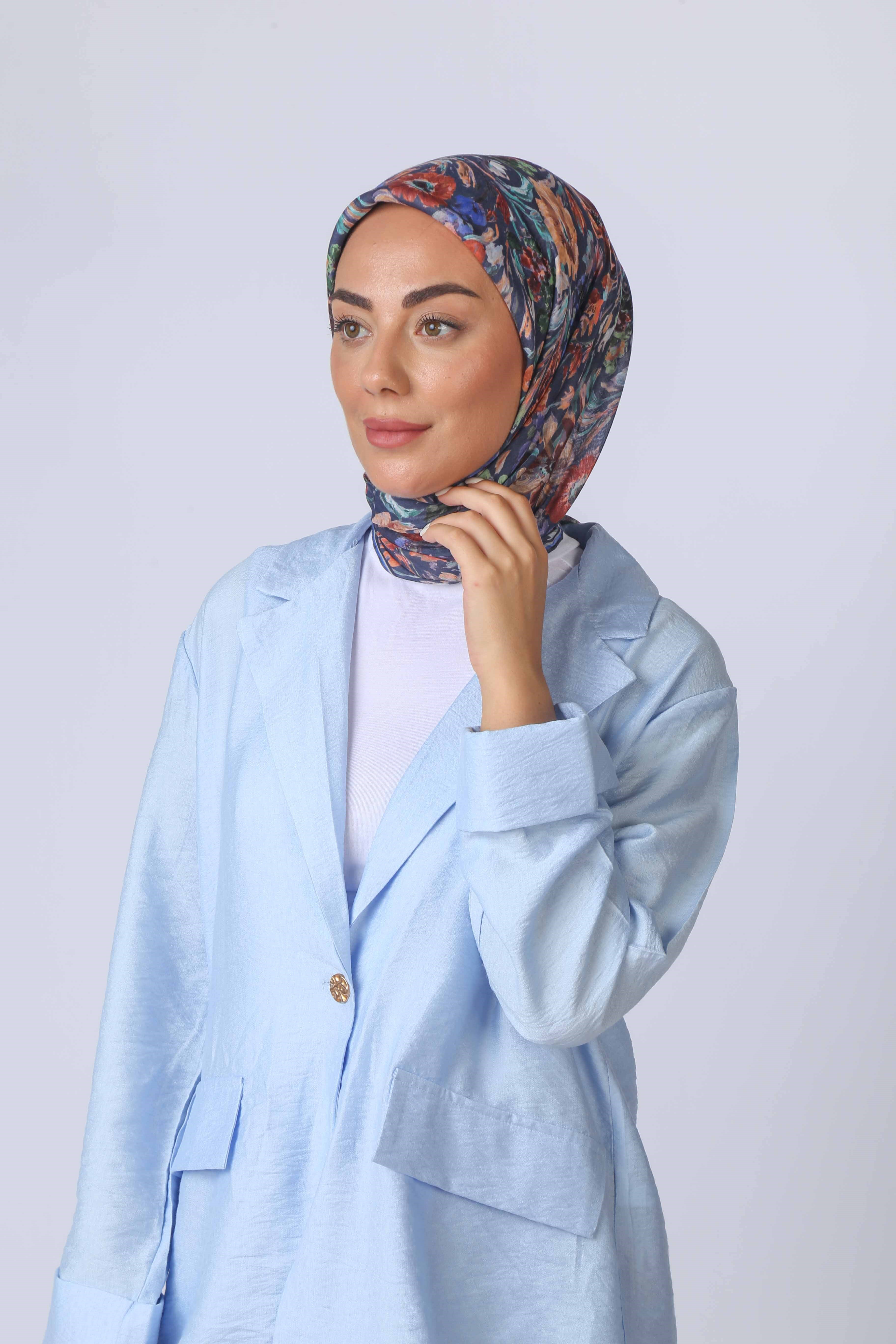 Locella Pamuk Vual Eşarp-Lacivert