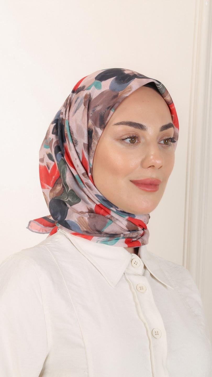 Locella Pamuk Vual Eşarp Kırmızı-11