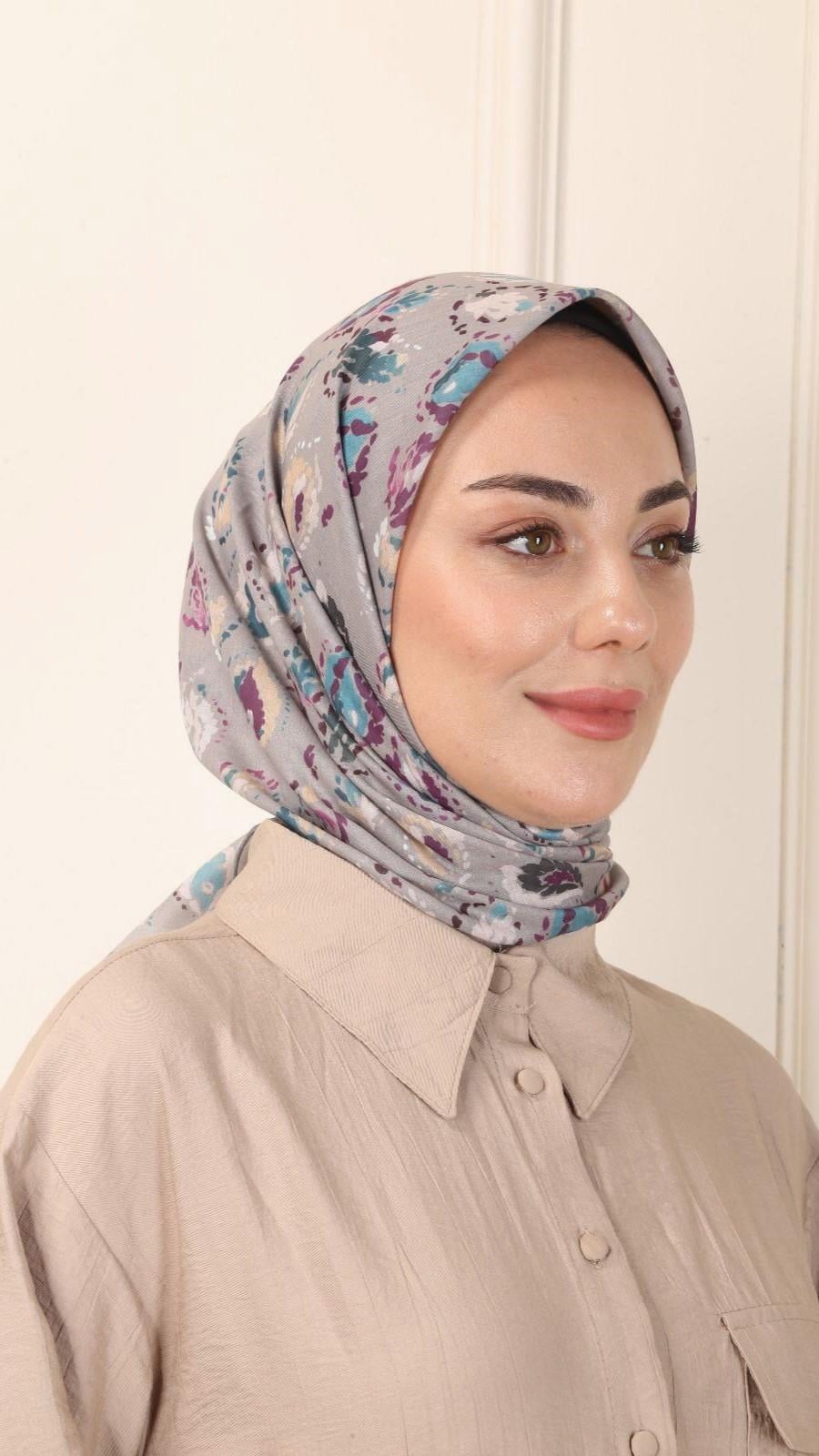 Locella Pamuk Vual Eşarp Vizon-5