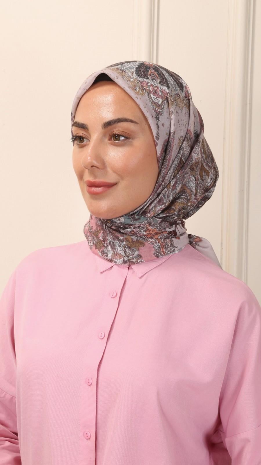 Locella Pamuk Vual Eşarp Pudra Pembe-4