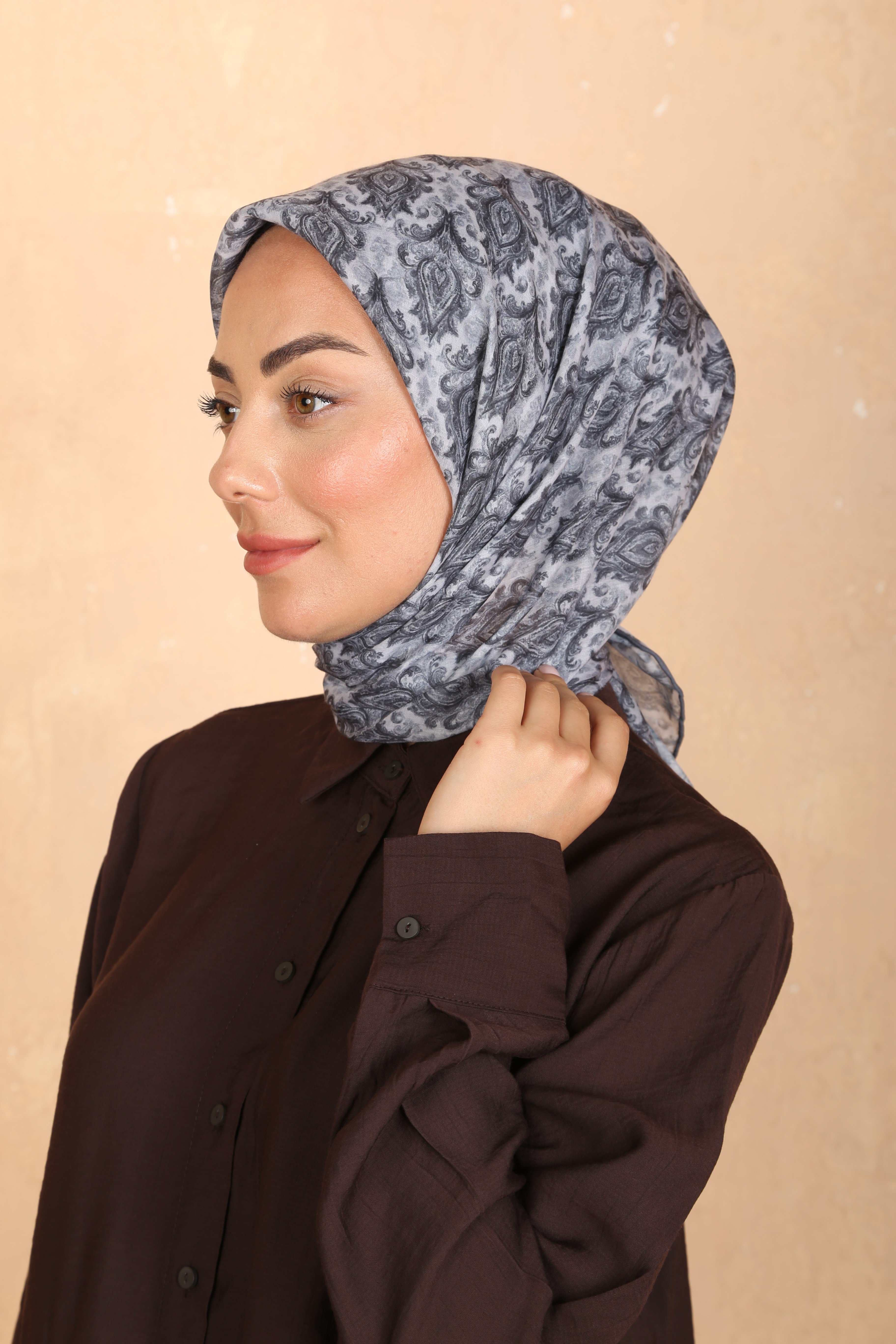 Locella Pamuk Vual Eşarp Gri