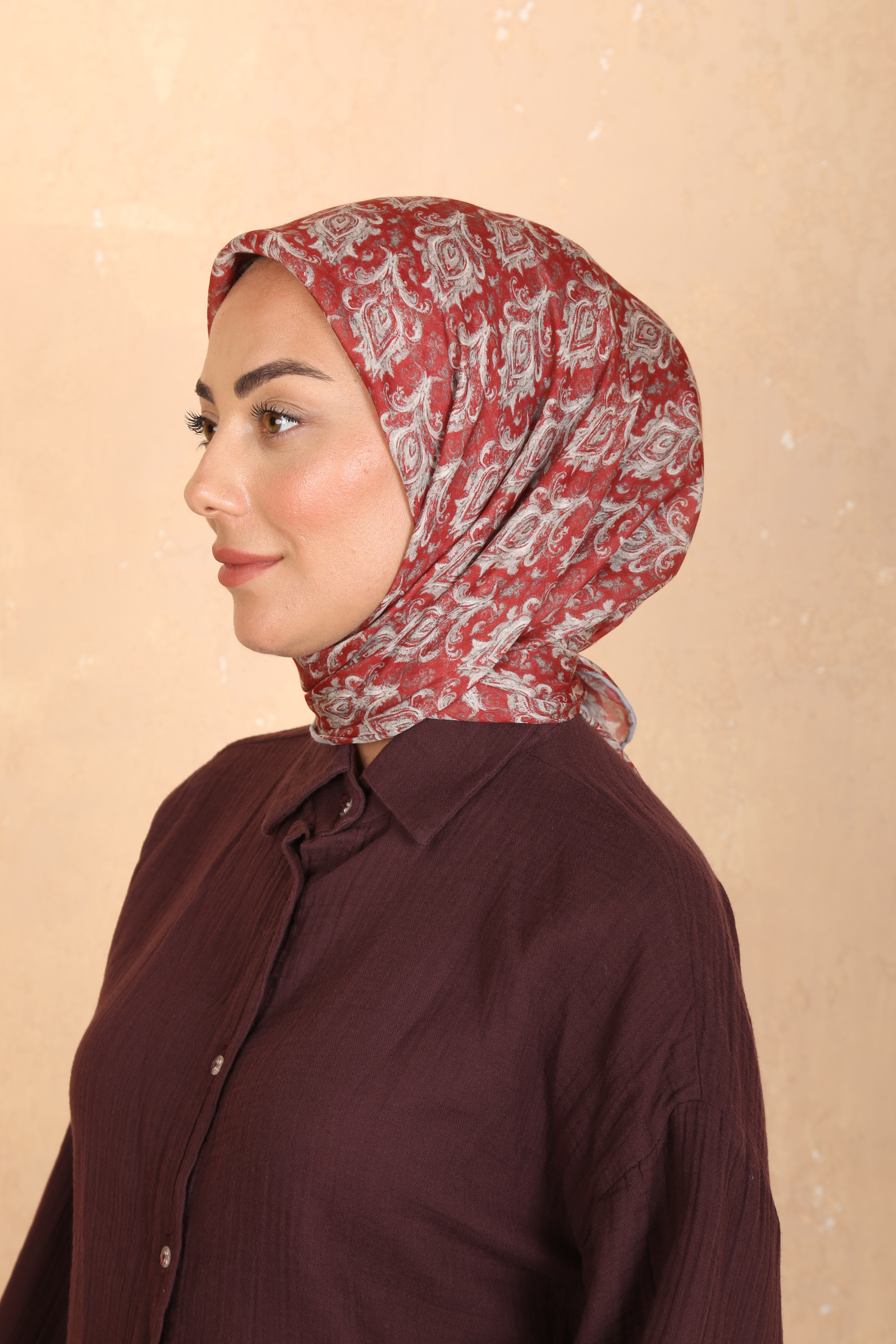Locella Pamuk Vual Eşarp Kırmızı