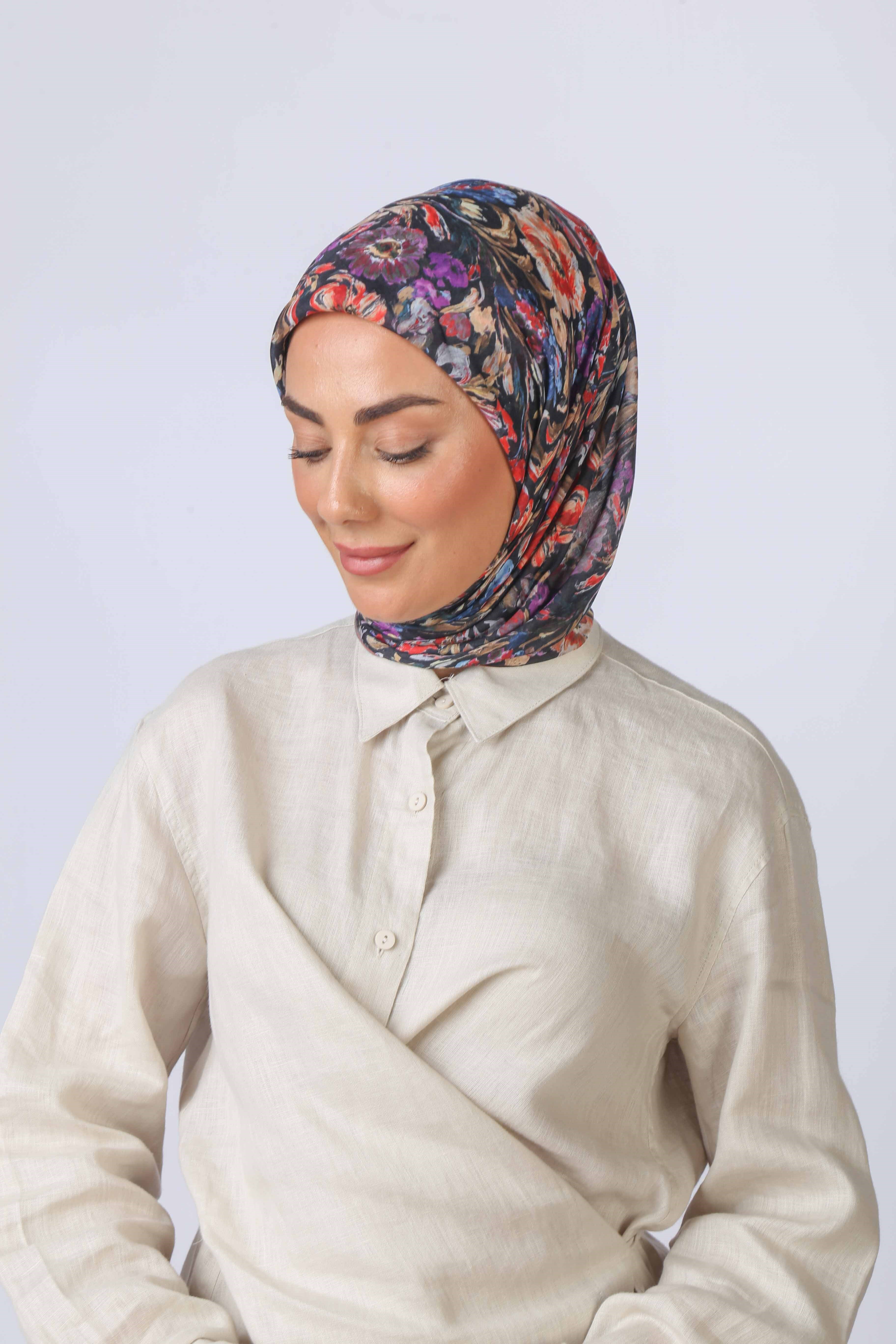 Locella Pamuk Vual Eşarp-Siyah