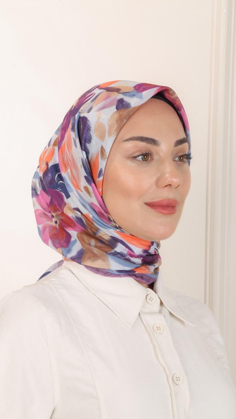 Locella Pamuk Vual Eşarp Mürdüm-10