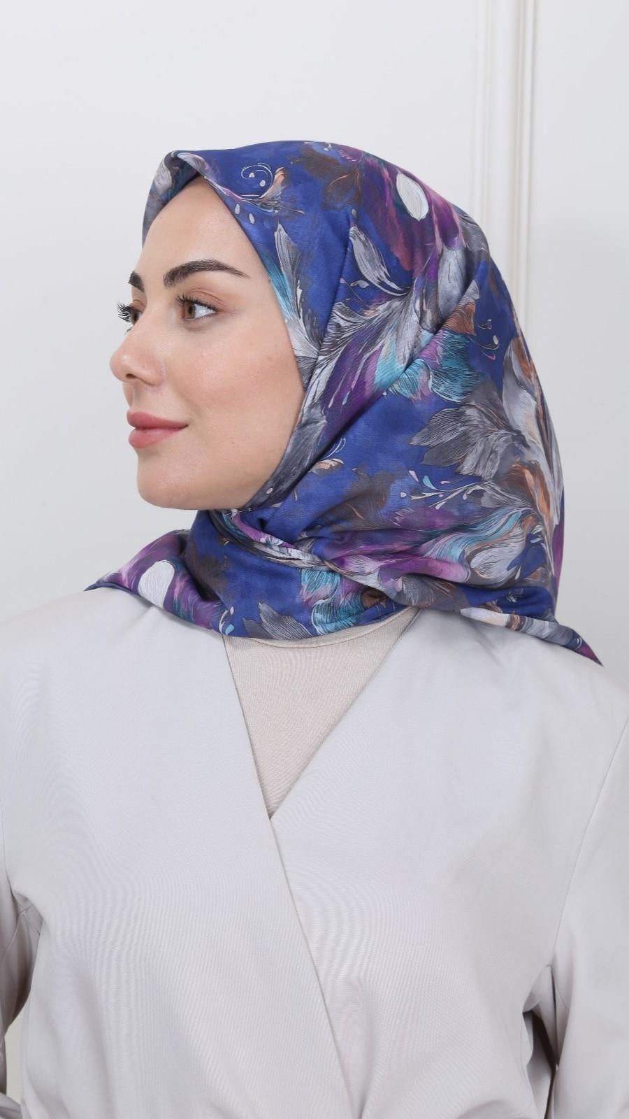 Locella Pamuk Vual Eşarp Lacivert-9