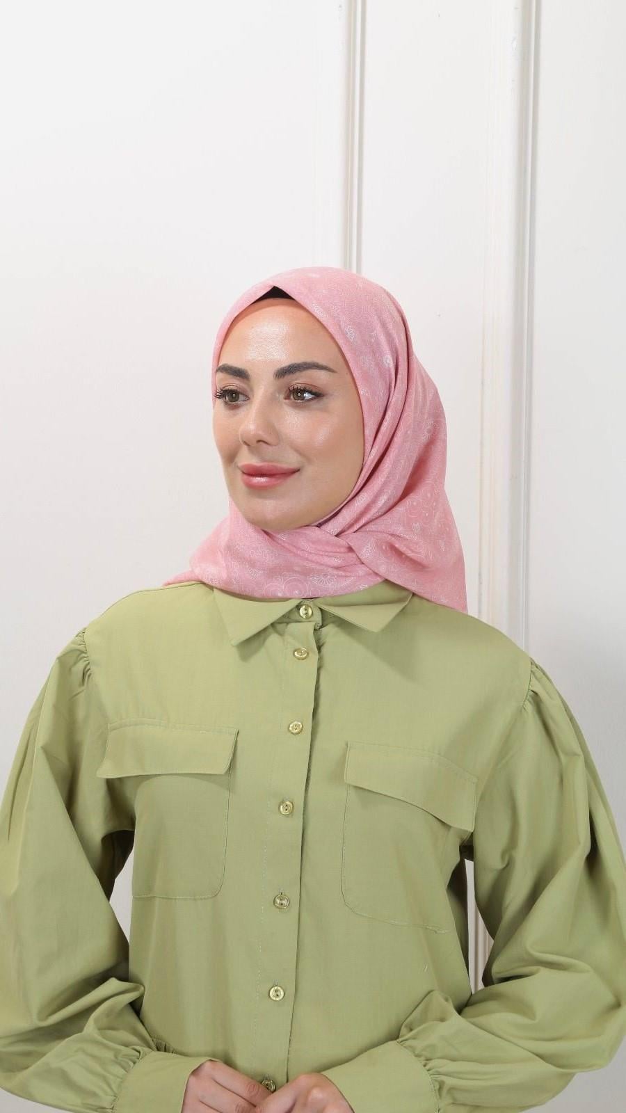 Locella Pamuk Vual Eşarp Soft Pembe-7