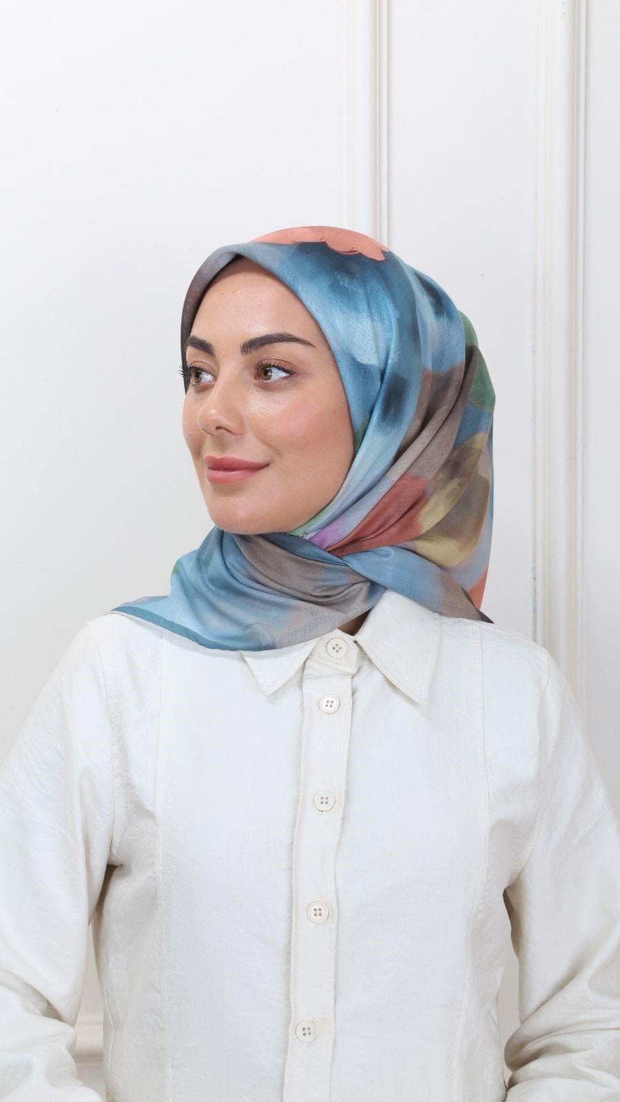 Locella Pamuk Vual Eşarp Petrol-4