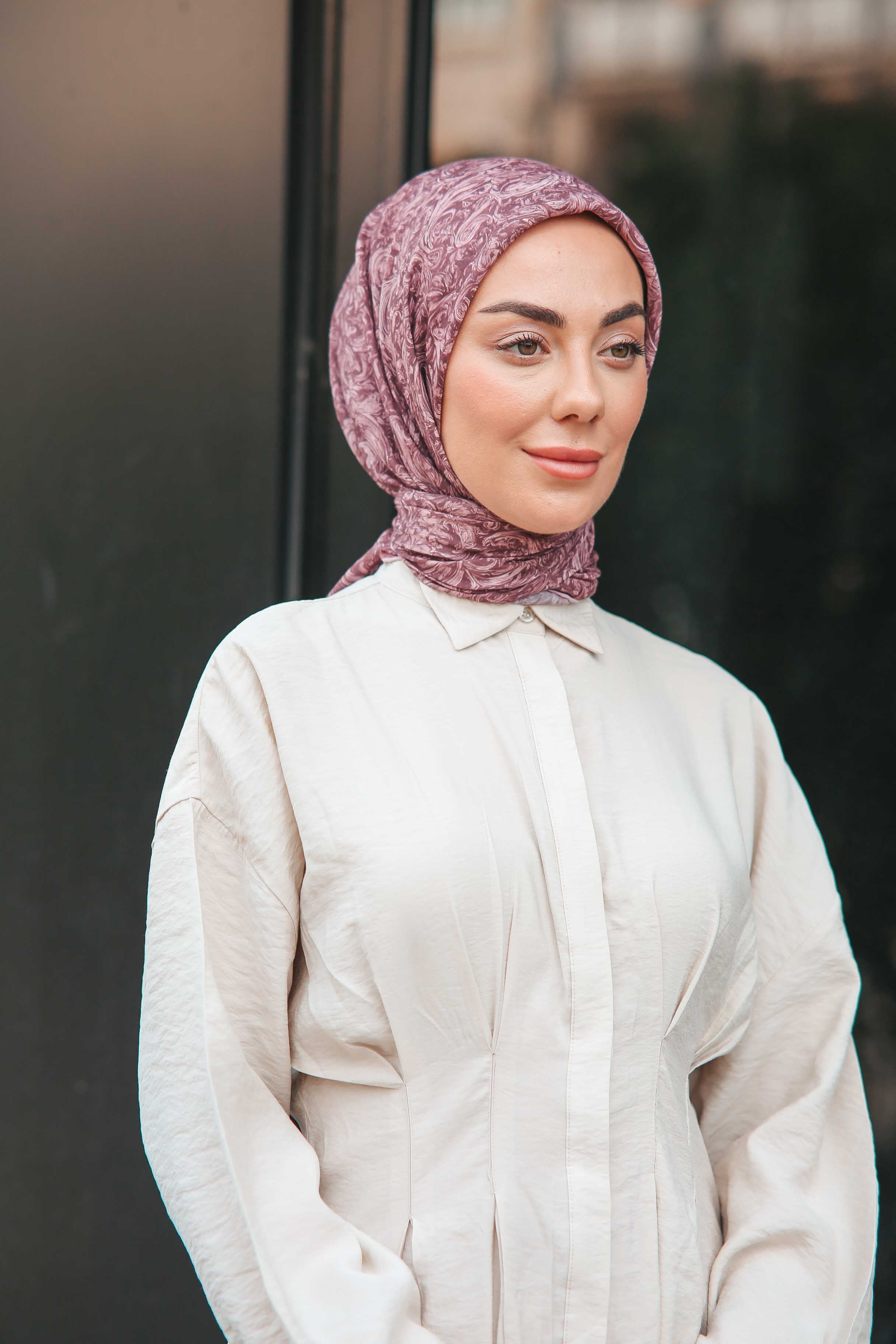 Locella Pamuk Vual Eşarp-Mürdüm