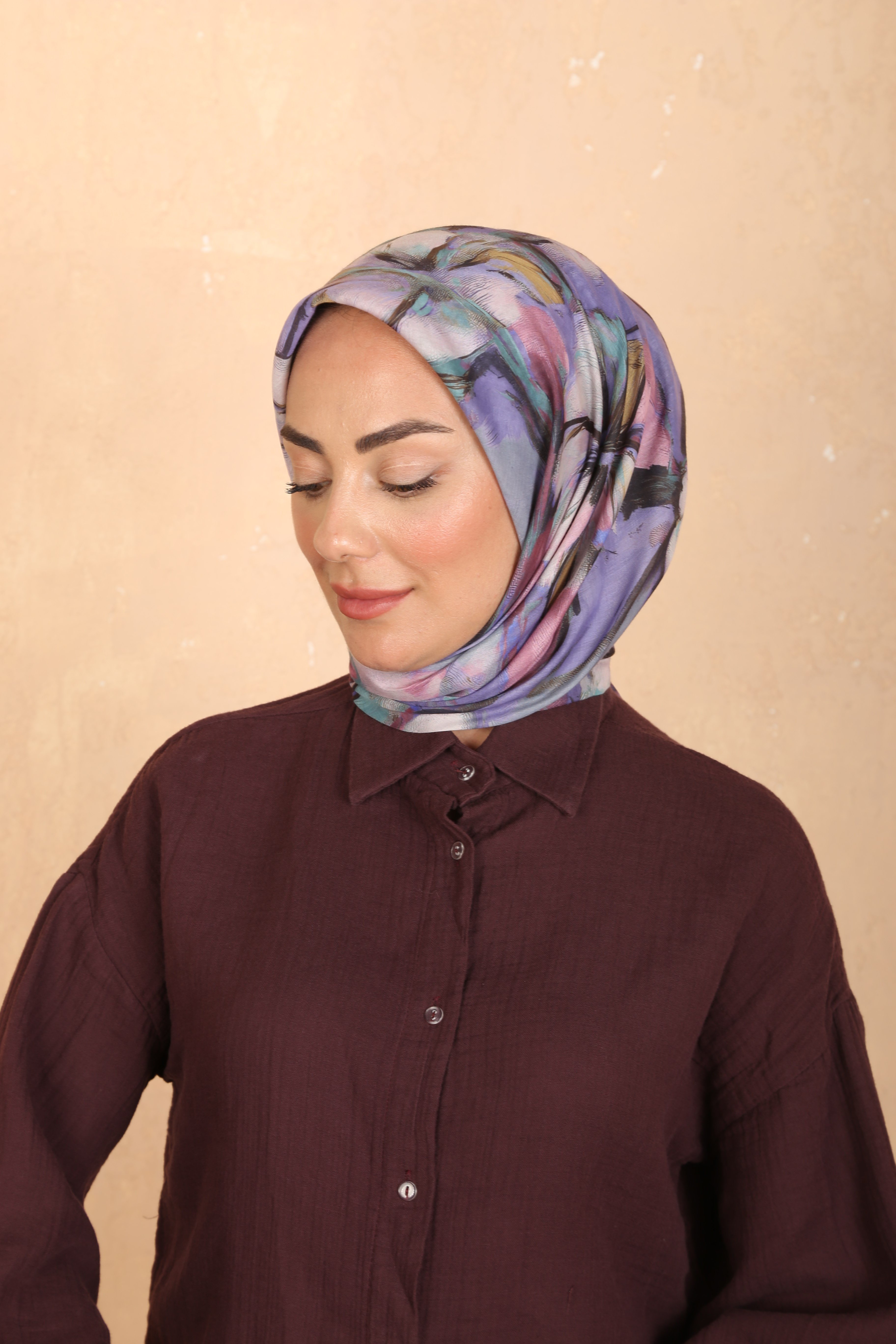 Locella Pamuk Vual Eşarp Mor
