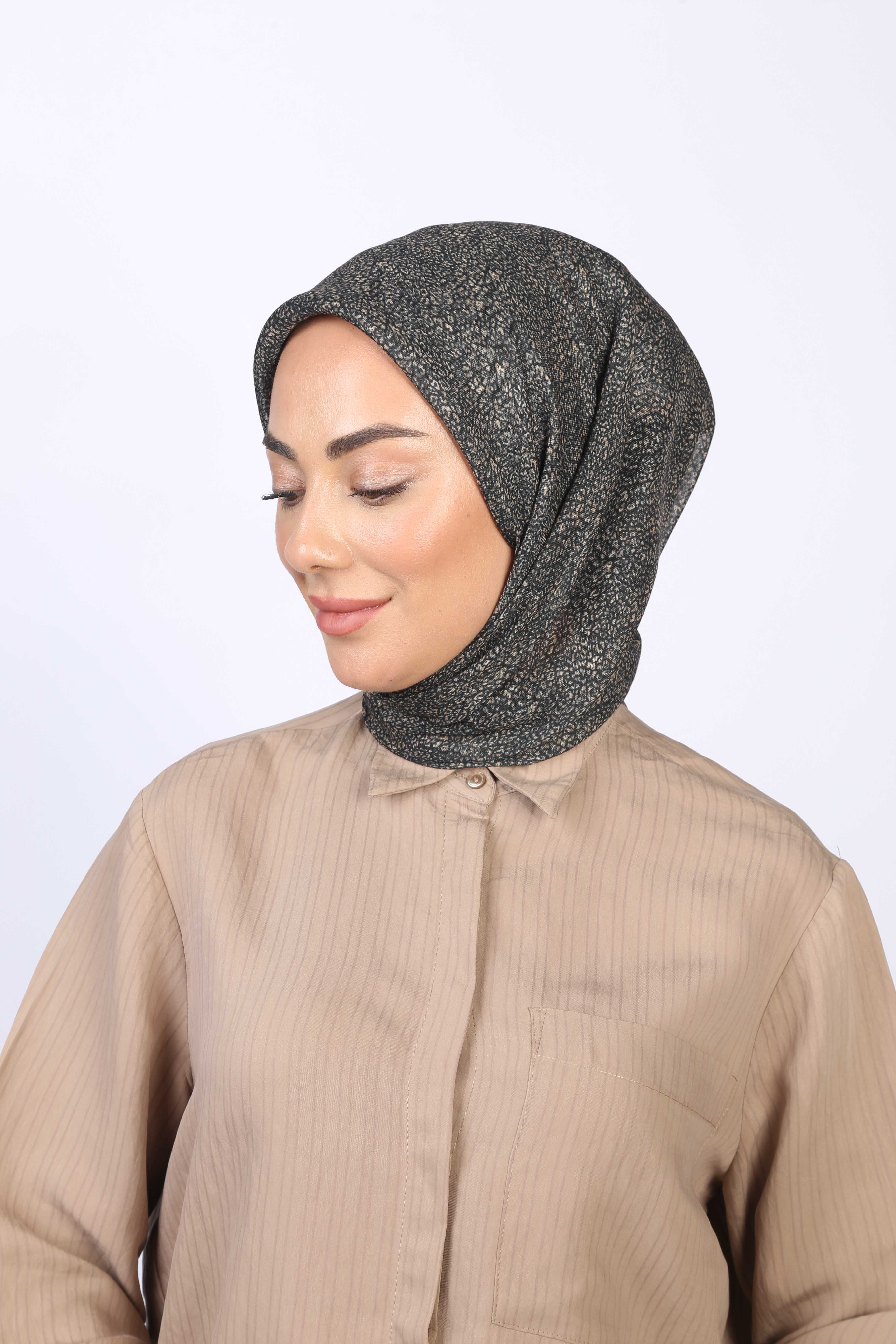 Locella Soft Pamuk Eşarp Siyah Vizon