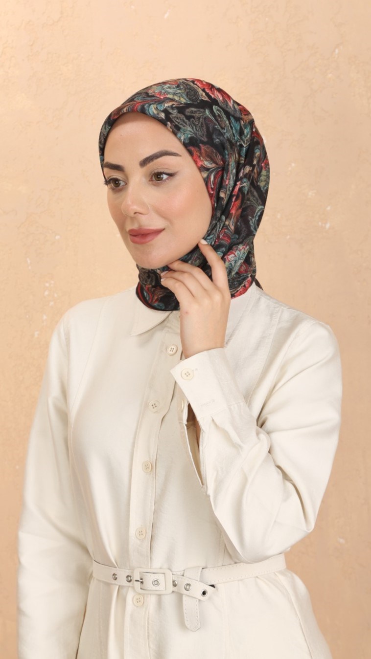 Locella Soft Pamuk Eşarp Siyah