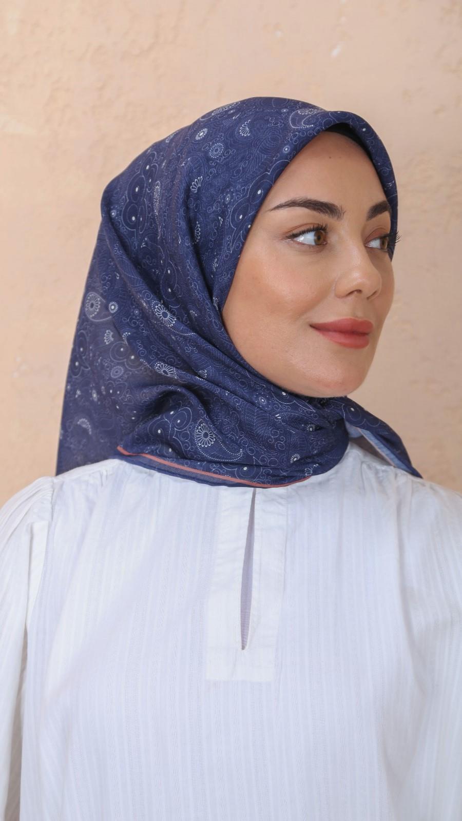 Locella Soft Pamuk Eşarp Lacivert-9