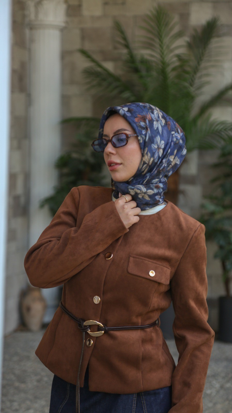 Locella Soft Pamuk Eşarp Lacivert