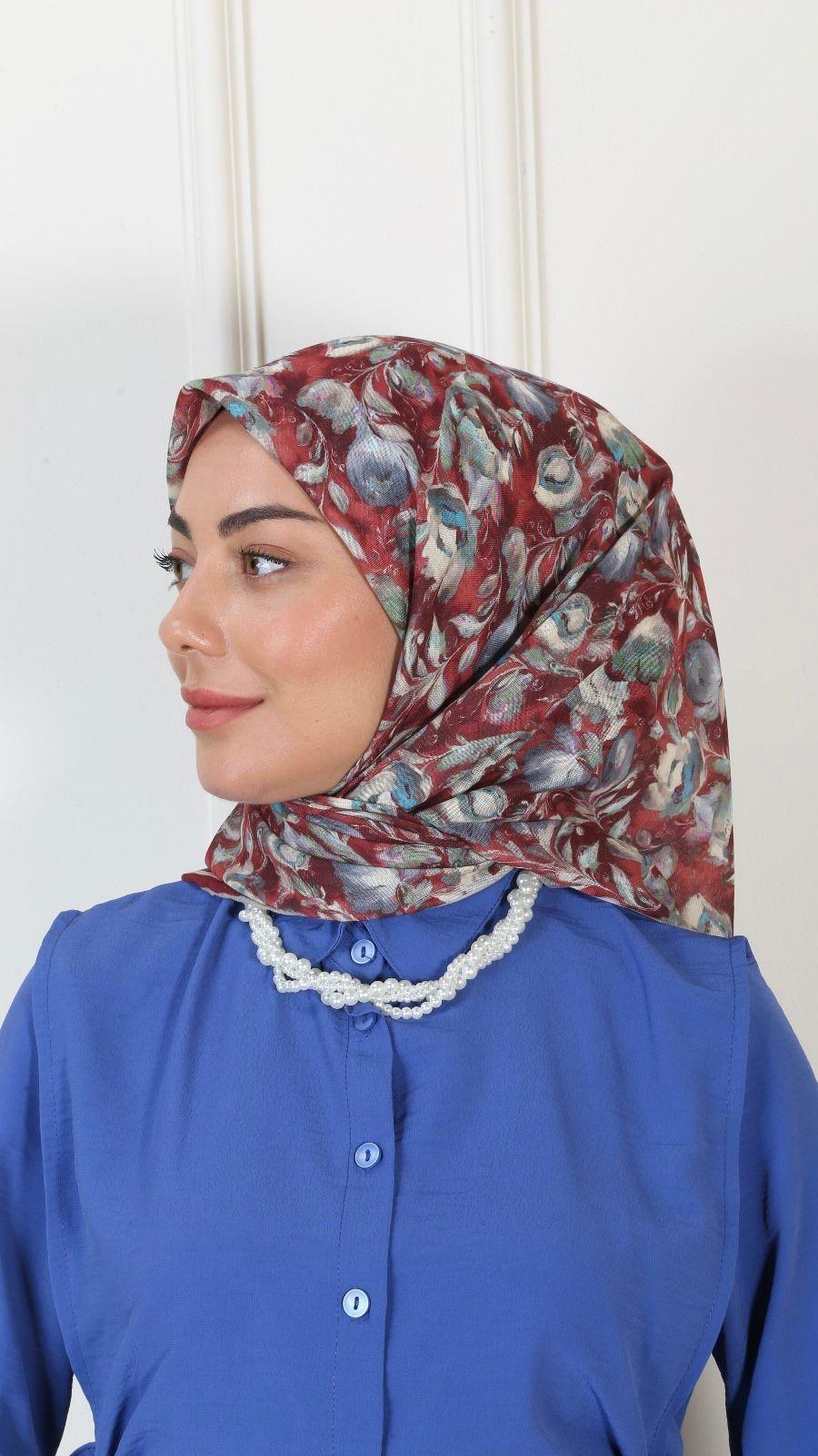 Locella Soft Pamuk Eşarp Bordo-3