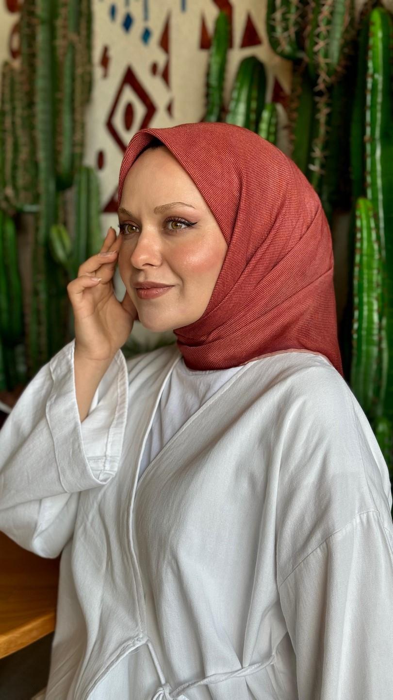 Locella Soft Pamuk Eşarp Turuncu-9