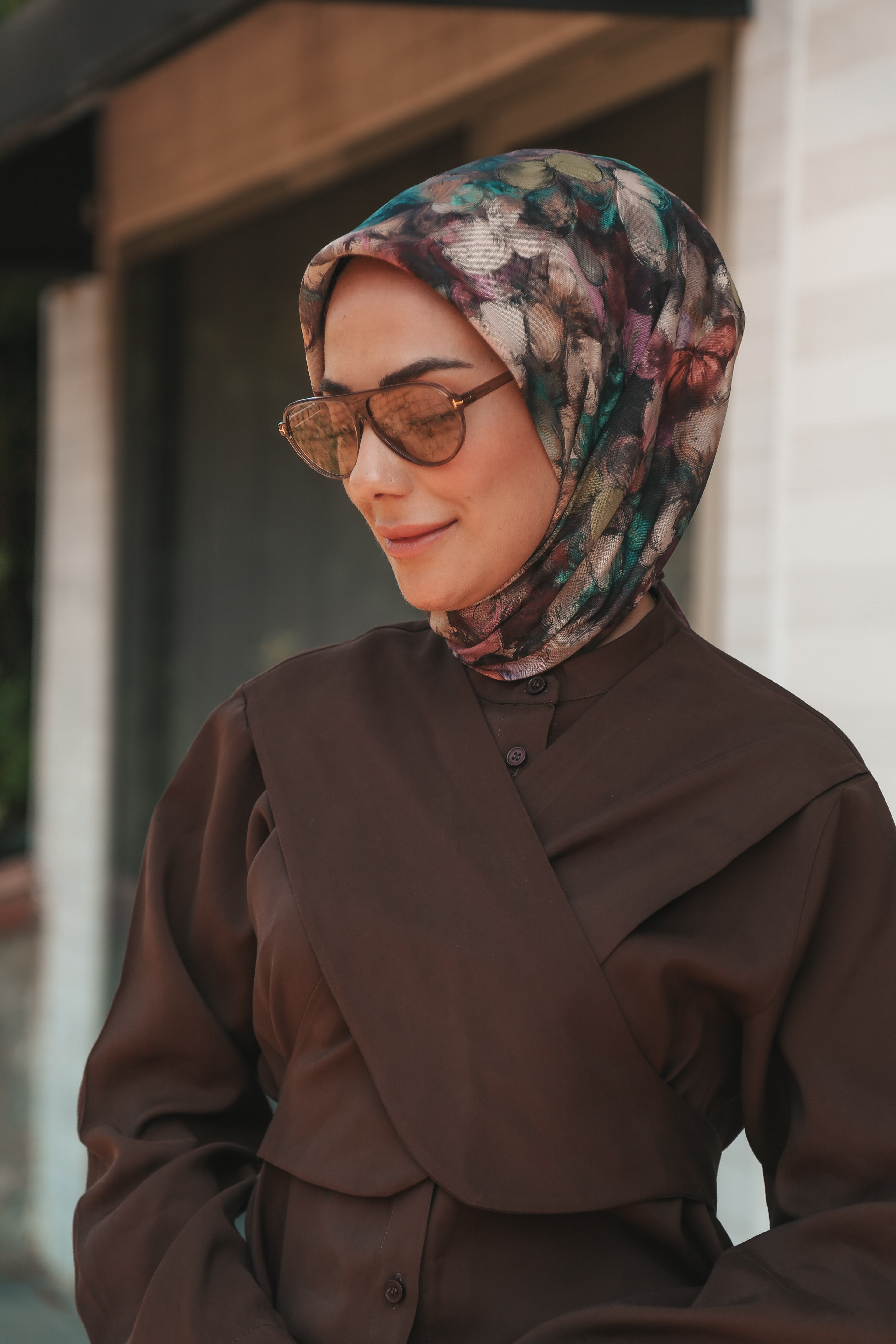 Locella Soft Pamuk Eşarp Koyu Kahve