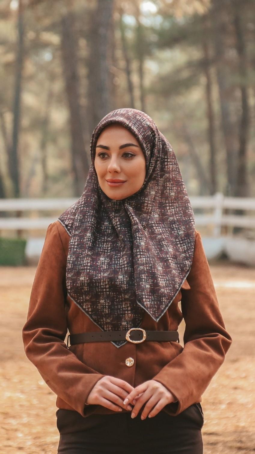 Locella Soft Pamuk Eşarp Siyah Bordo