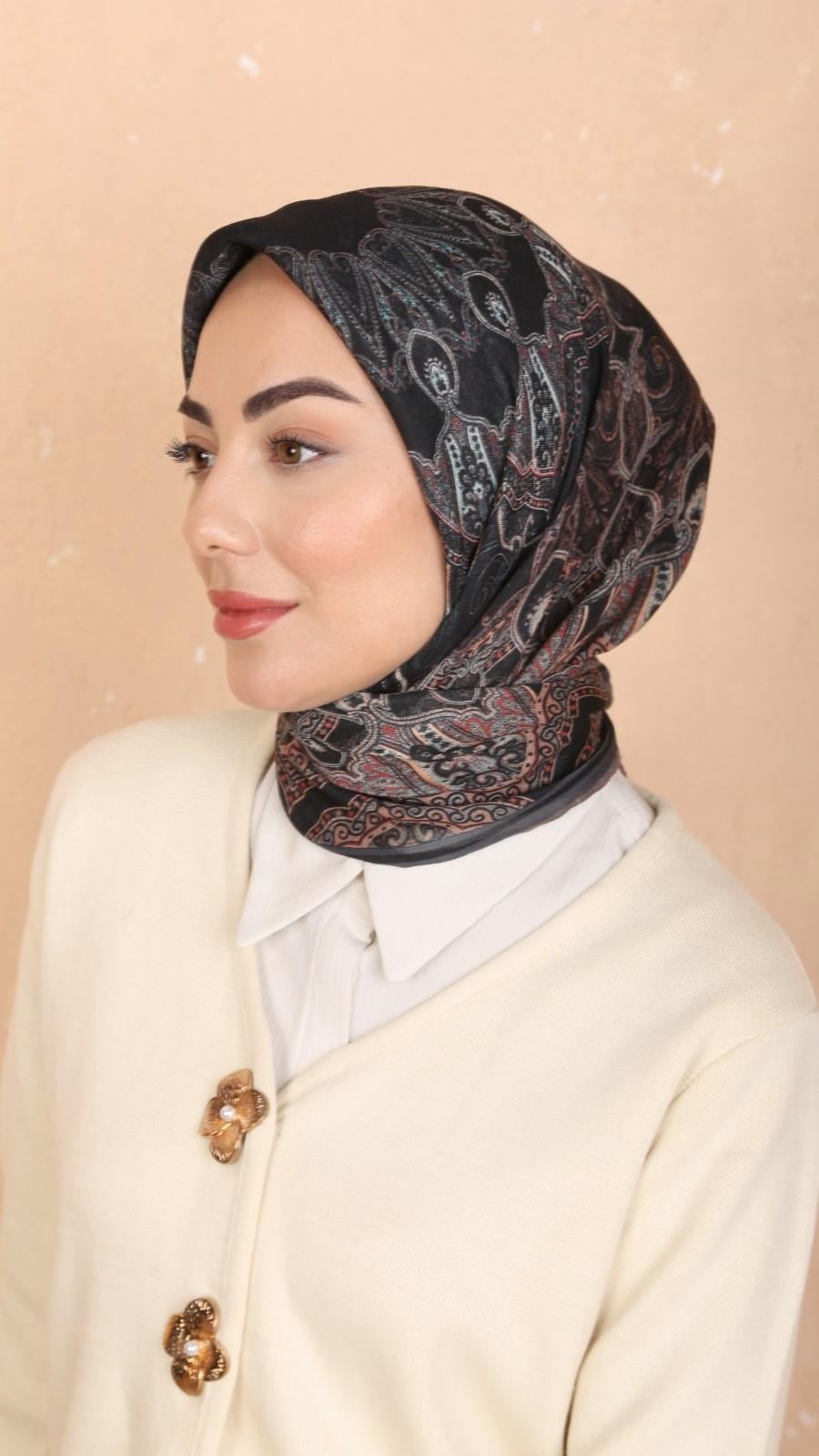 Locella Soft Pamuk Eşarp Siyah