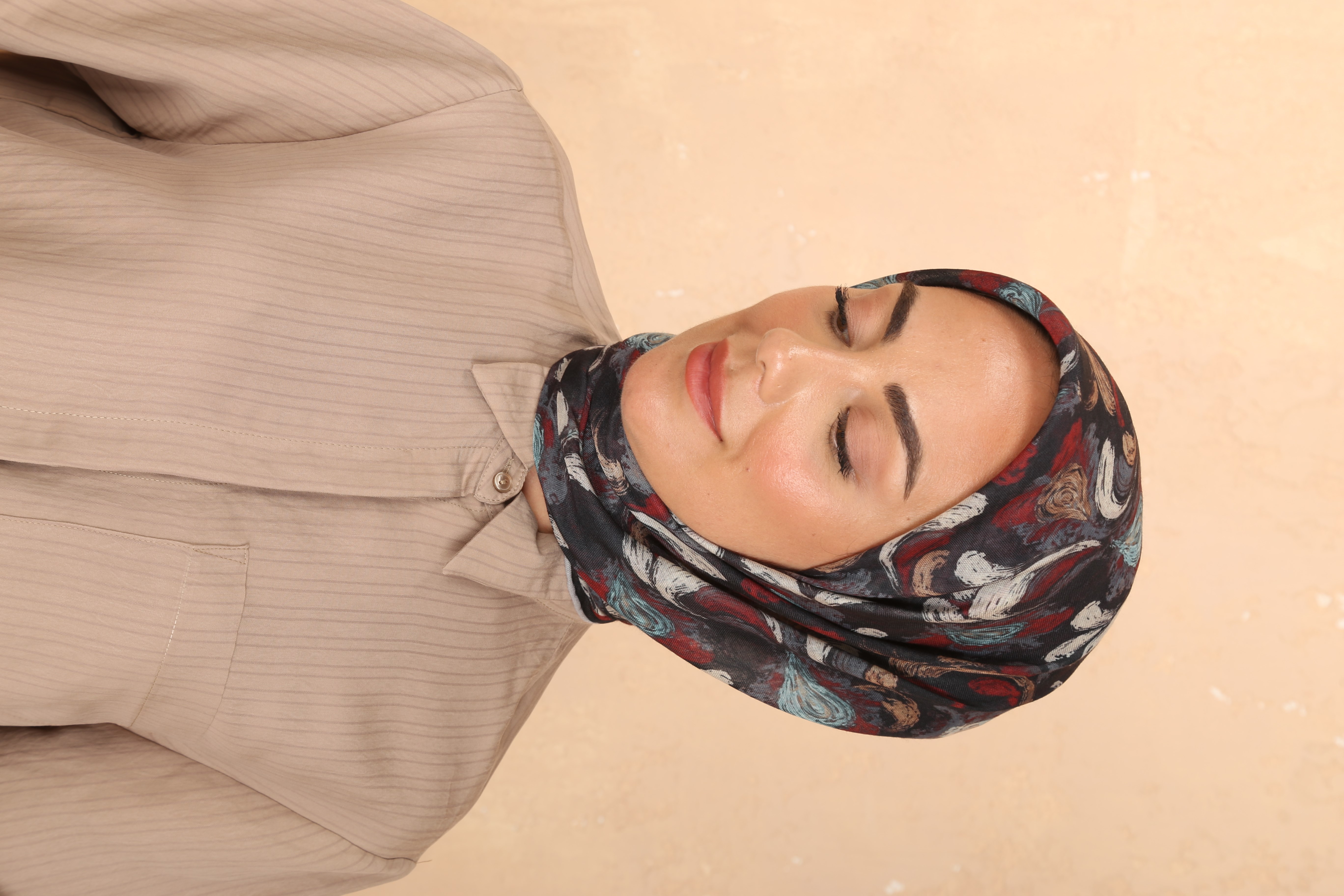 Locella Soft Pamuk Eşarp Siyah Kırmızı