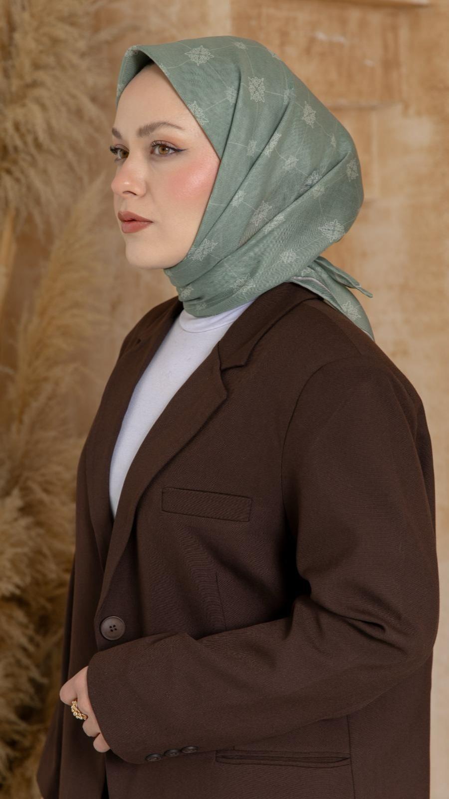 Locella Soft Pamuk Eşarp Yeşil-1