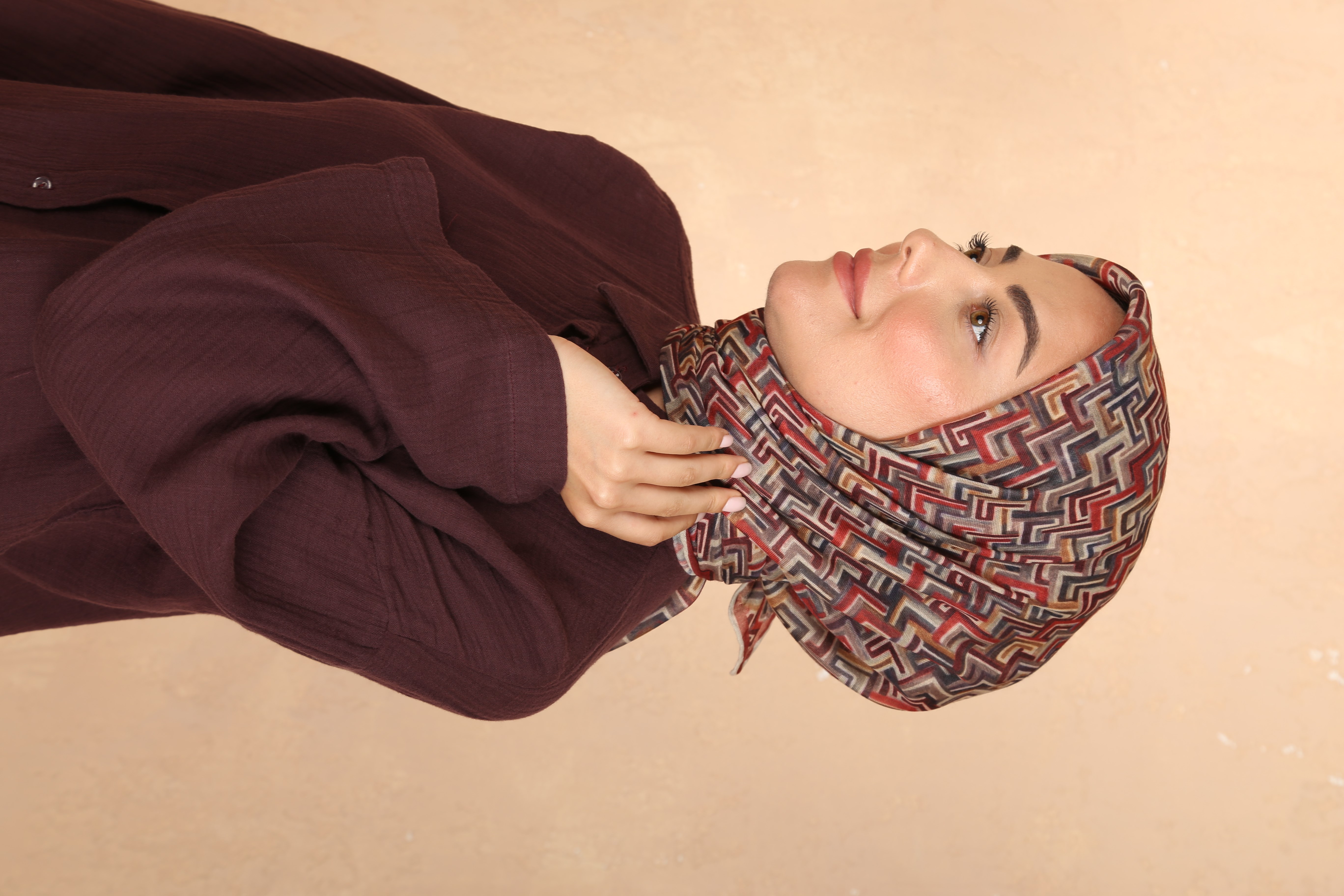 Locella Soft Pamuk Eşarp Bordo