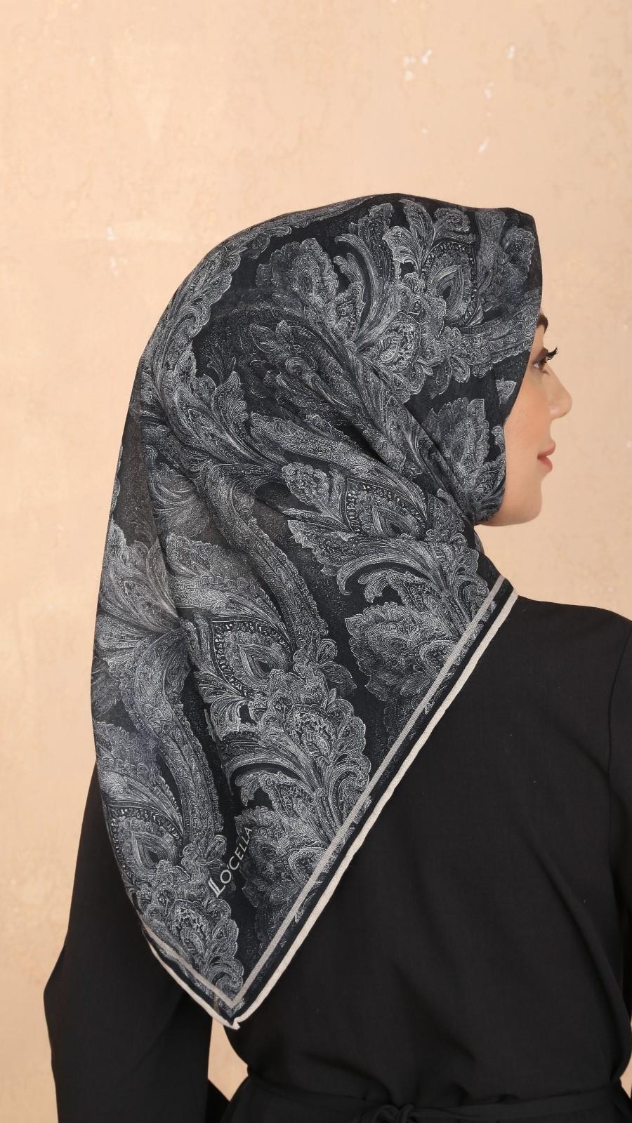 Locella Soft Pamuk Eşarp Siyah-4