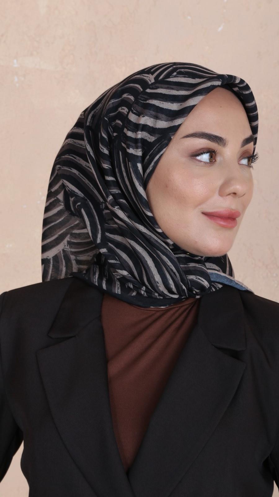 Locella Soft Pamuk Eşarp Siyah-13