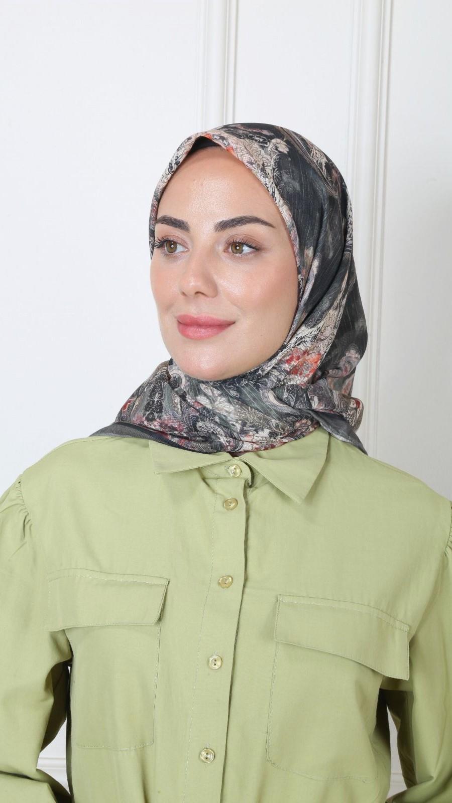 Locella Soft Pamuk Eşarp Haki Yeşil-13