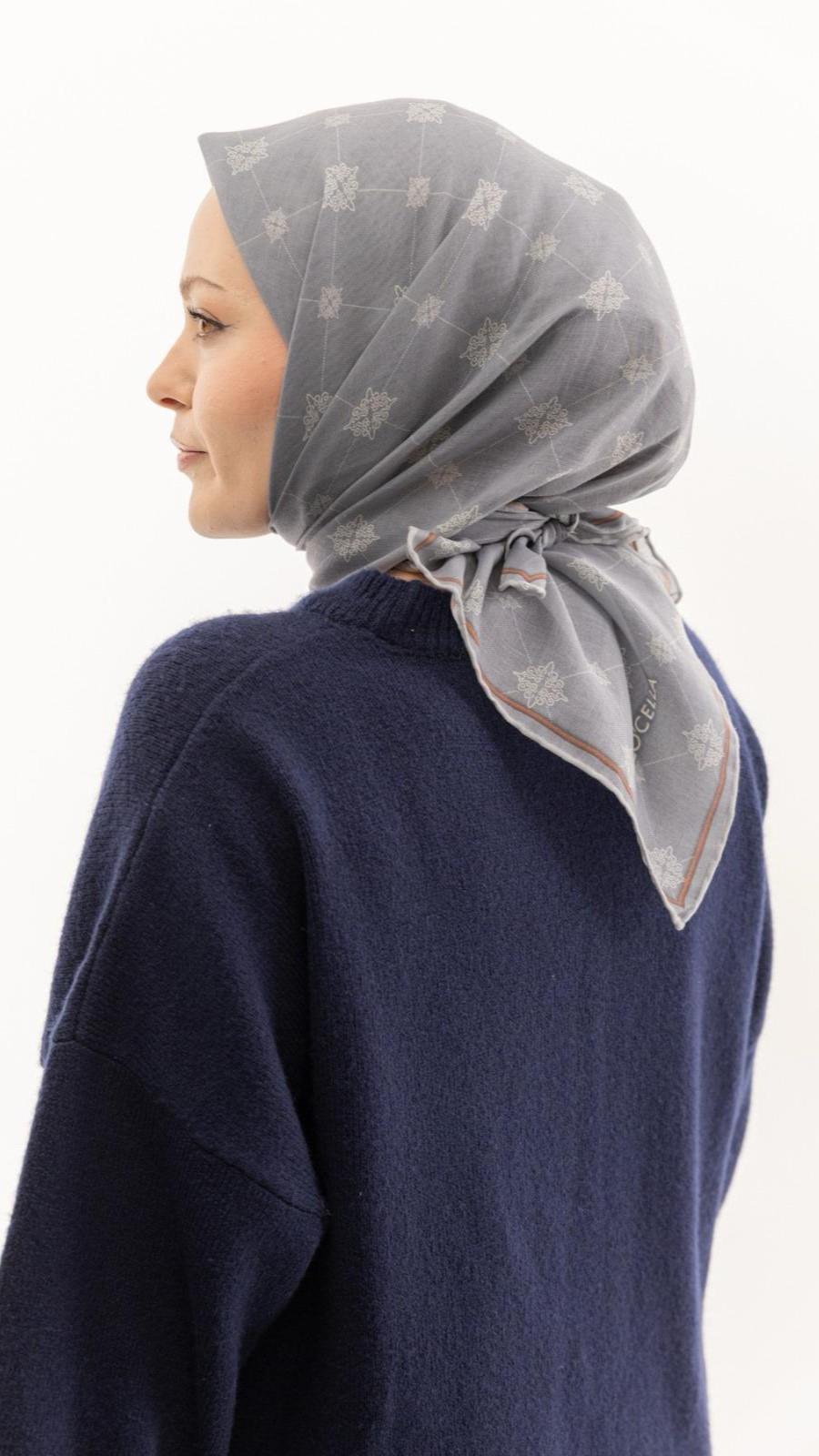 Locella Soft Pamuk Eşarp Gri-7