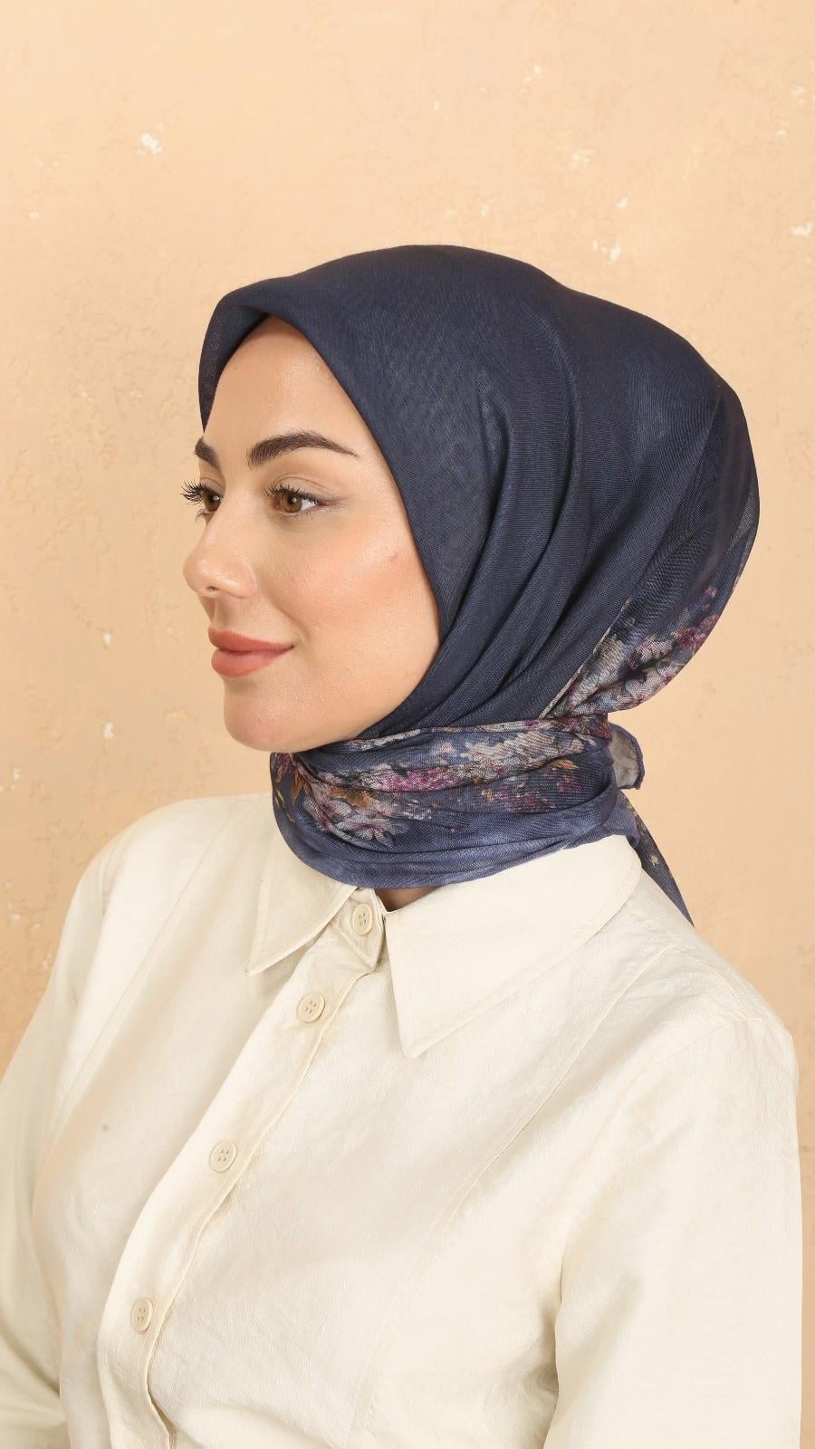 Locella Soft Pamuk Eşarp Lacivert