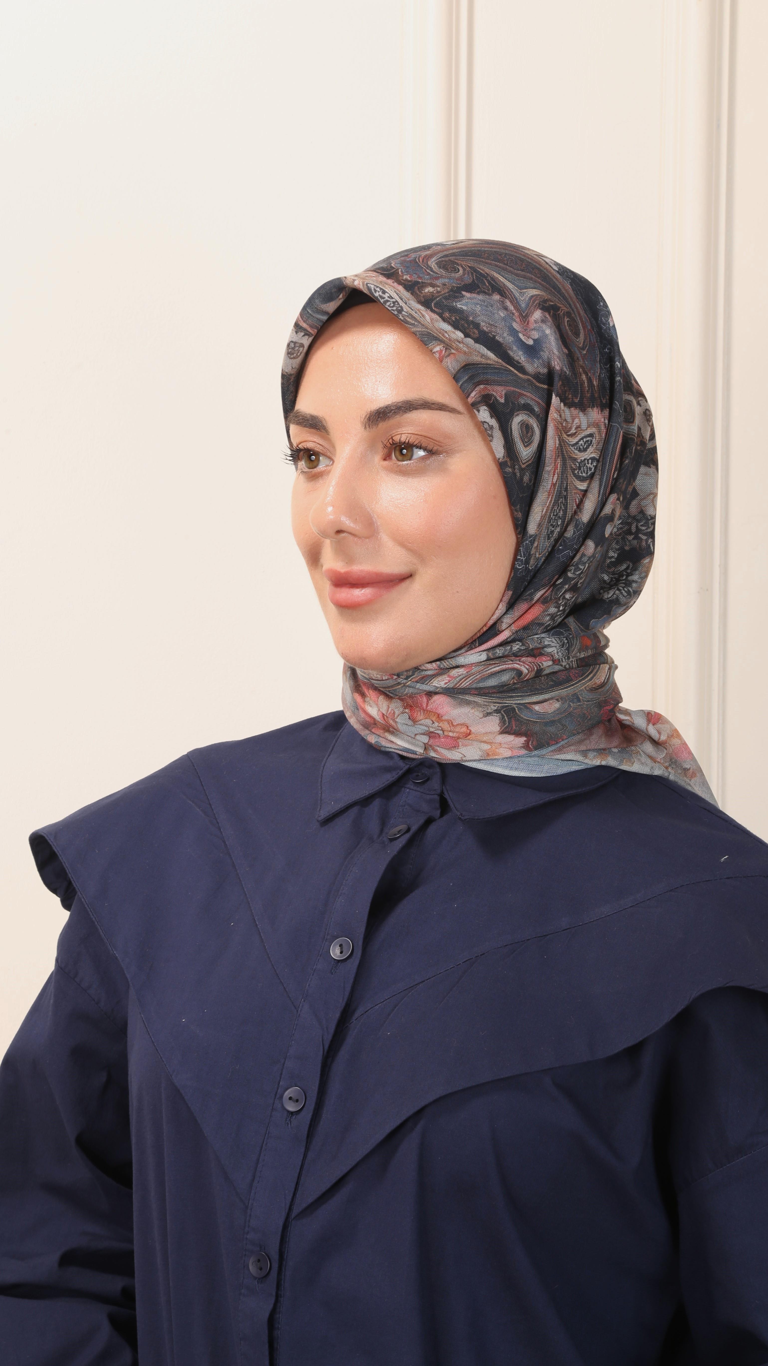 Locella Soft Pamuk Eşarp Koyu Mavi-3