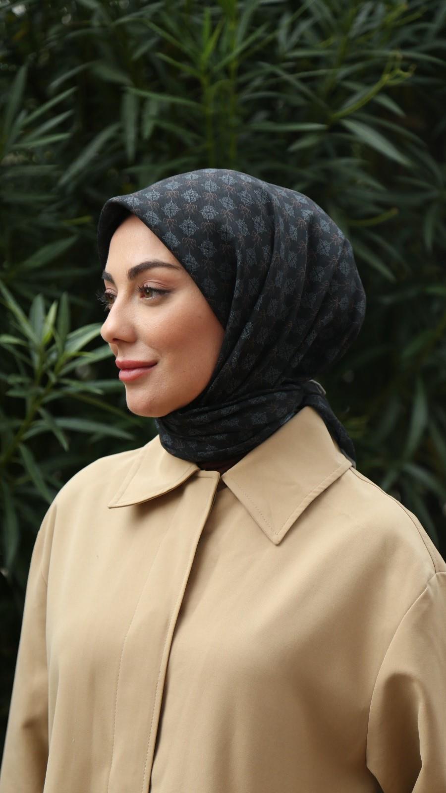 Locella Soft Pamuk Eşarp Siyah-11