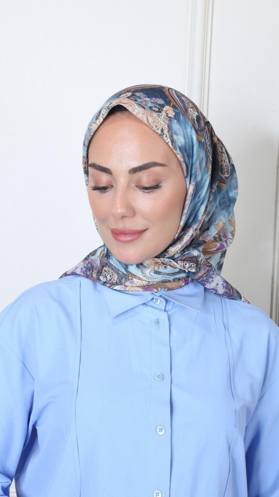 Locella Soft Pamuk Eşarp Turkuaz-15