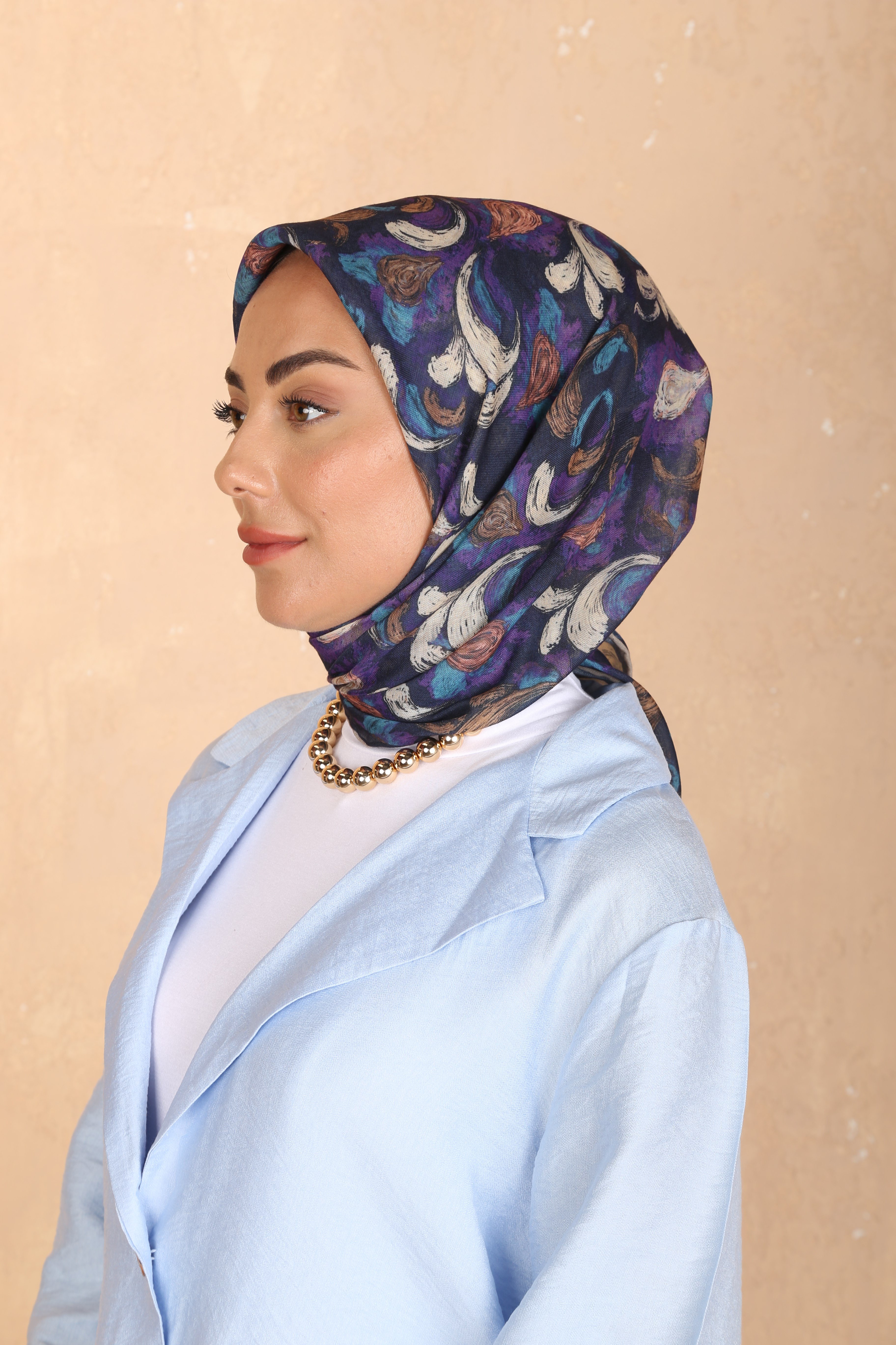 Locella Soft Pamuk Eşarp Lacivert