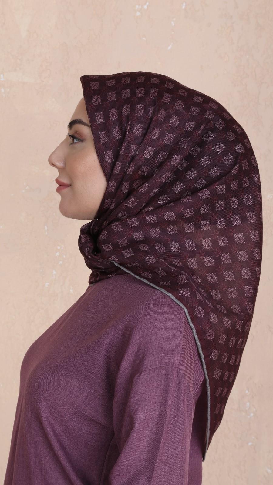 Locella Soft Pamuk Eşarp Koyu Mürdüm-9