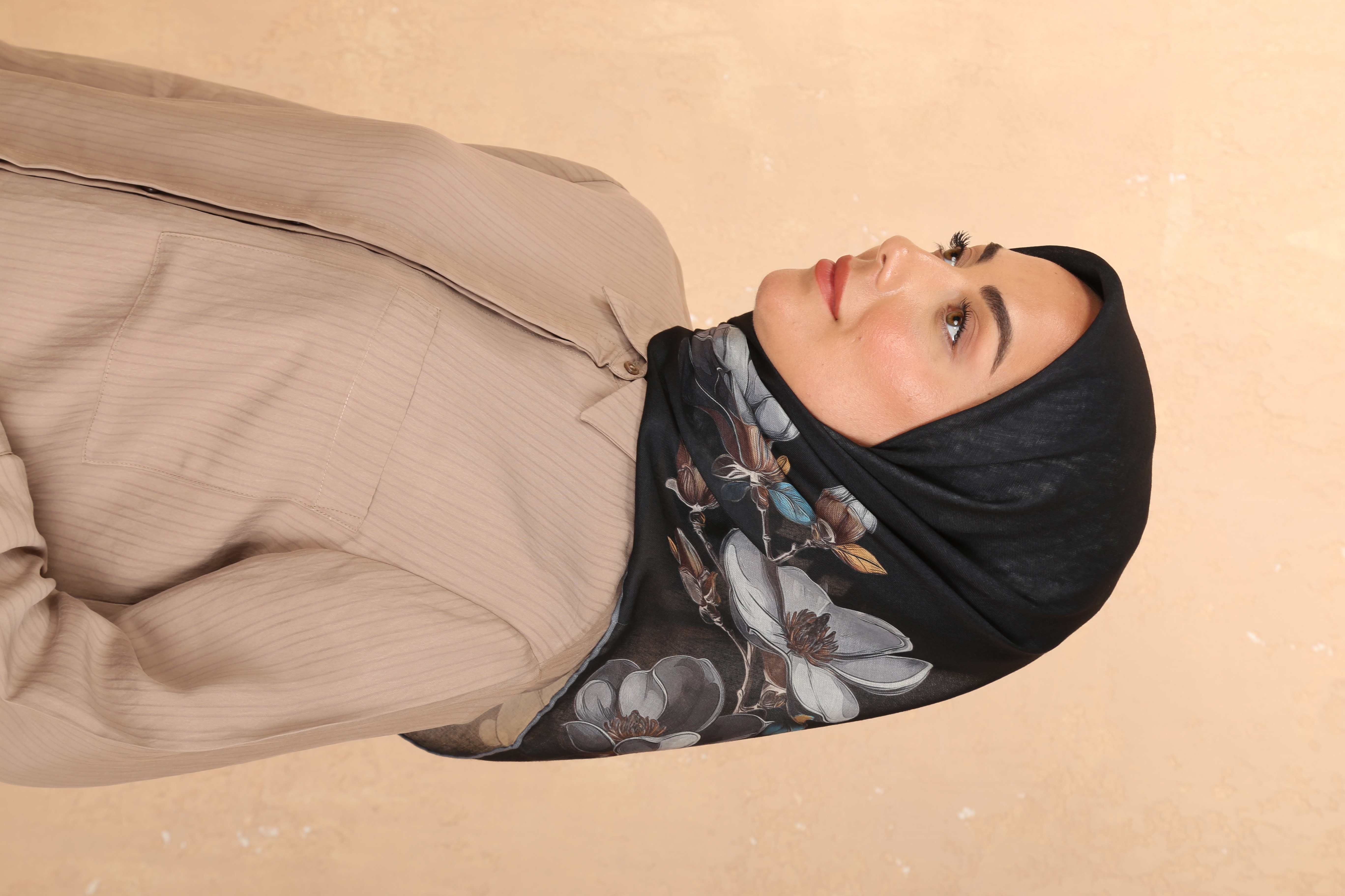 Locella Soft Pamuk Eşarp-Siyah Gri