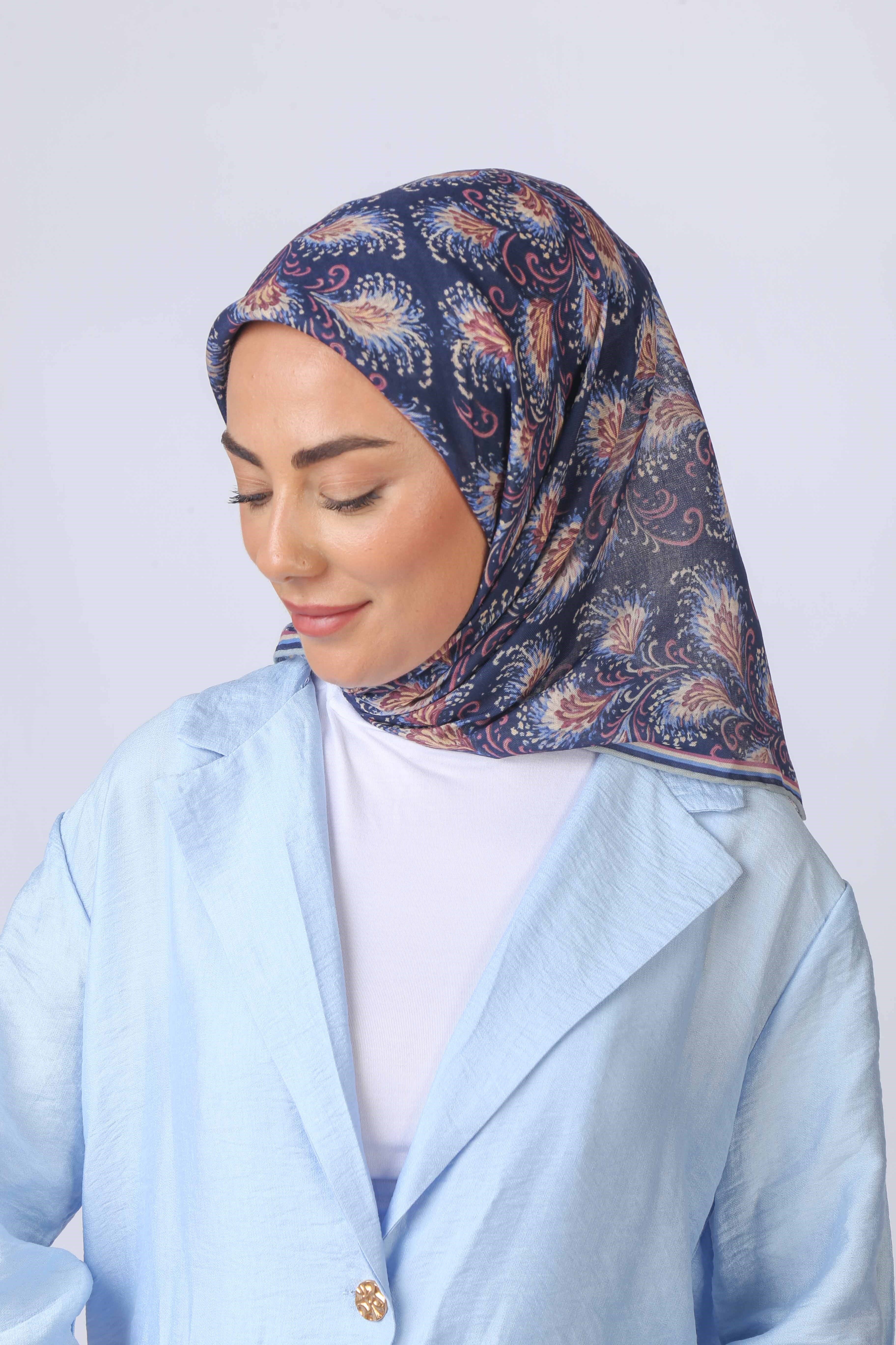 Locella Soft Pamuk Eşarp Lacivert