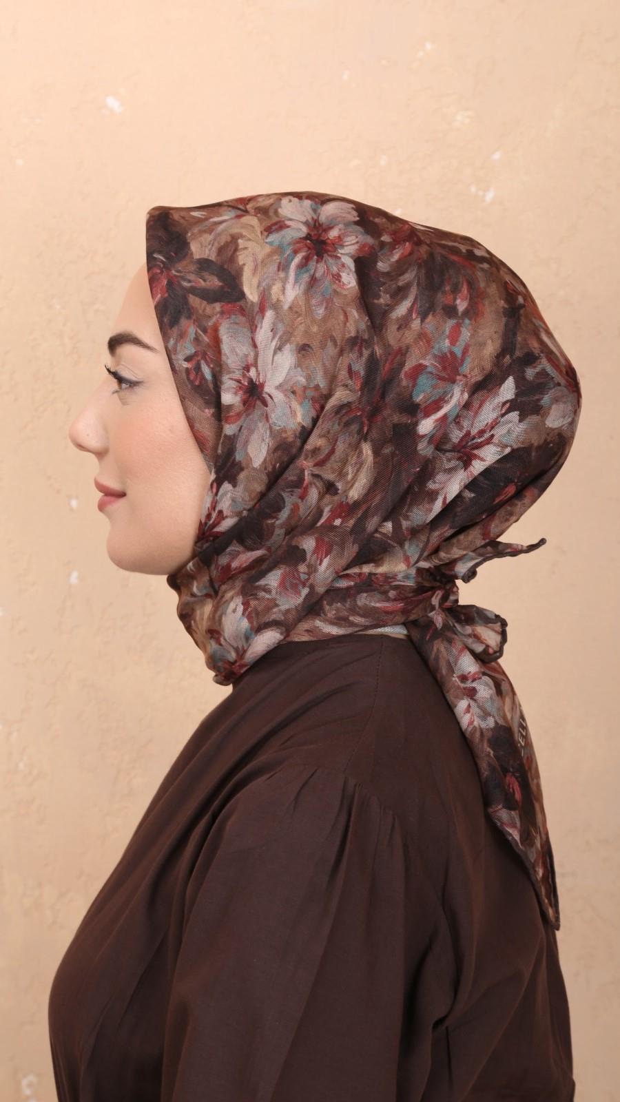 Locella Soft Pamuk Eşarp Koyu Kahve